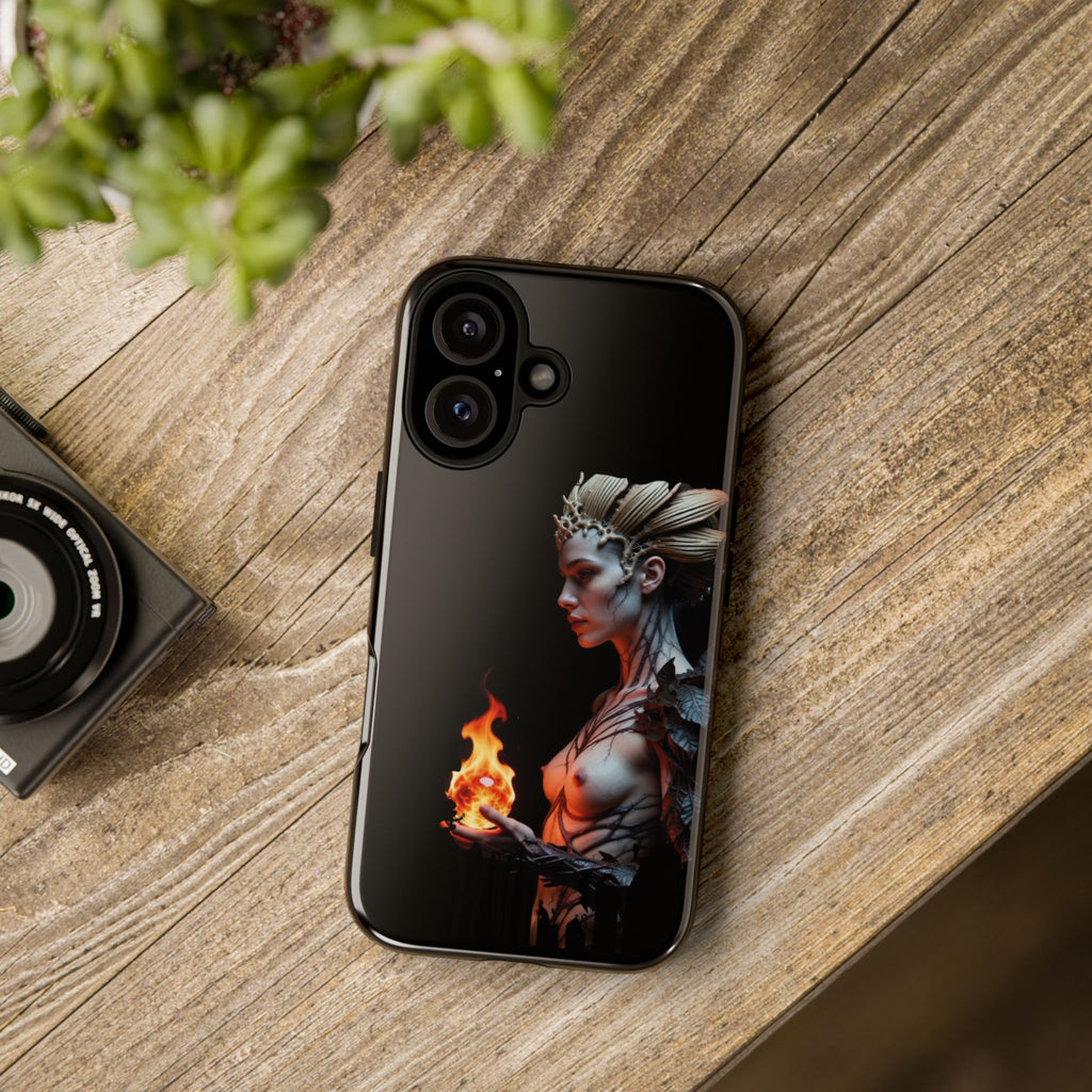 Fire Queen Phone Case — Dark Fantasy iPhone Armor - Alexia Ashford Side Face