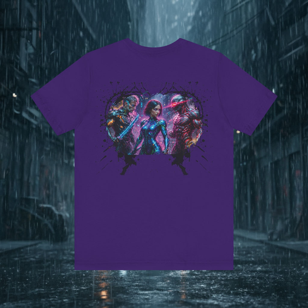 T-Shirt — "Big Family Reunion" Sci‑Fi Character Heart Graphic Tee - Battle Suits