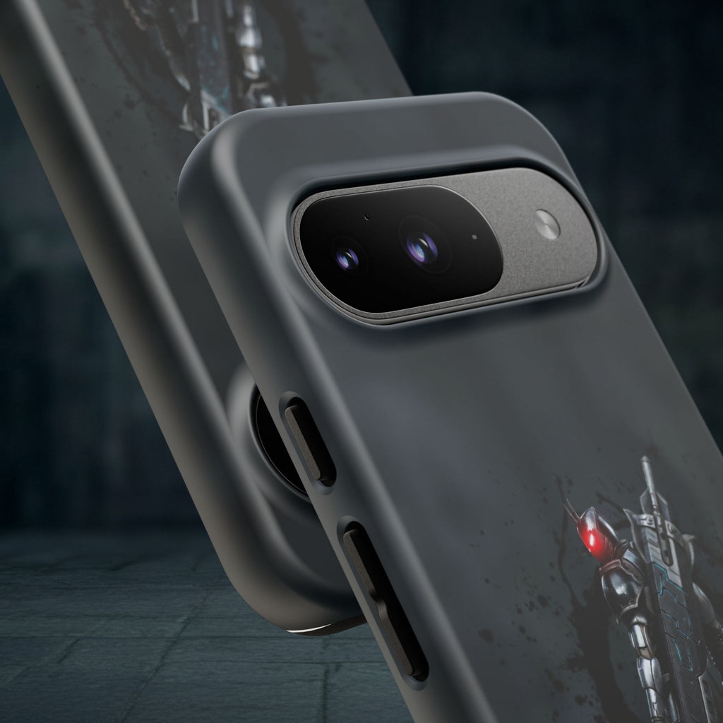 Tough Cases: Dark Cyber Soldier Phone Case — Rugged Sci‑Fi Armor Design