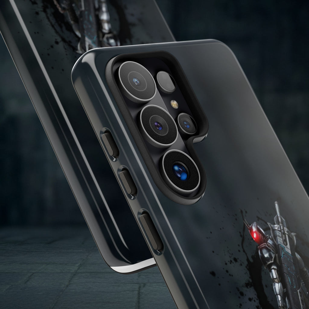 Tough Cases: Dark Cyber Soldier Phone Case — Rugged Sci‑Fi Armor Design