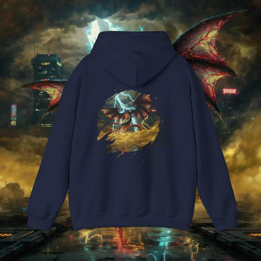 Hoodie — "God of the Heavens" Mythic Lightning Graphic Hoodie - slifer the sky dragon