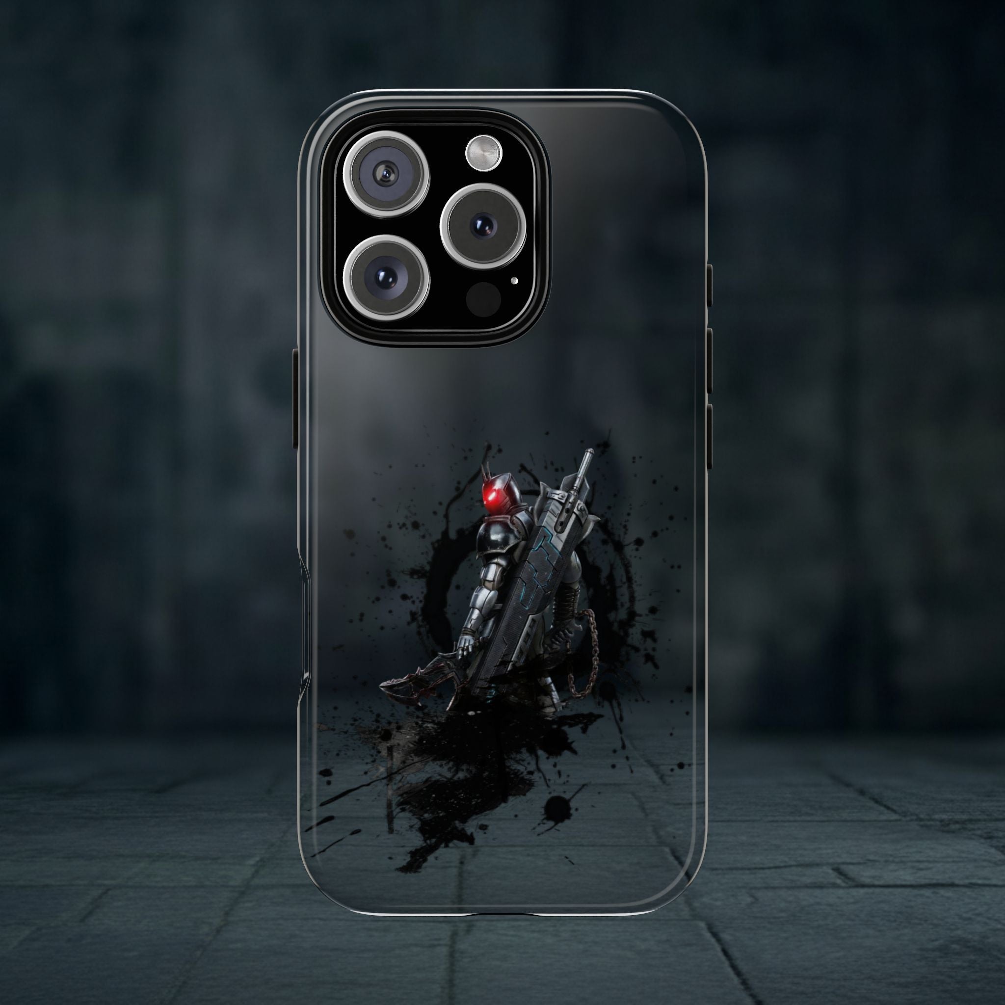 Tough Cases: Dark Cyber Soldier Phone Case — Rugged Sci‑Fi Armor Design