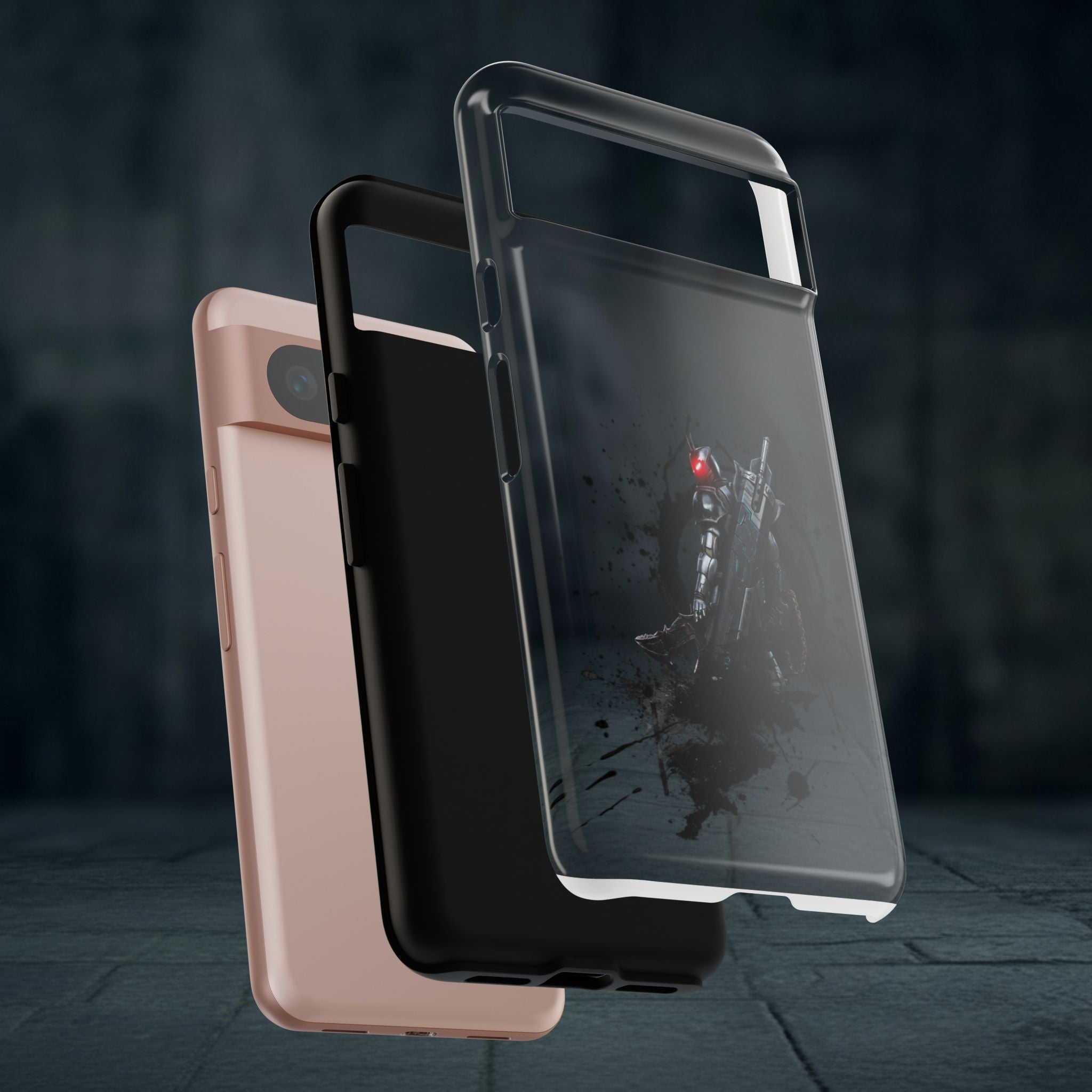 Tough Cases: Dark Cyber Soldier Phone Case — Rugged Sci‑Fi Armor Design