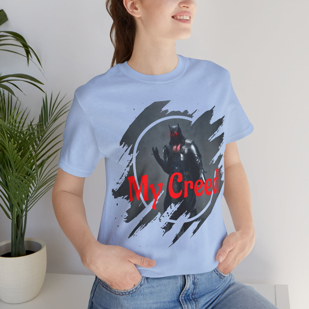 My Creed Graphic Tee — Dark Knight Sci‑Fi Illustration T‑Shirt