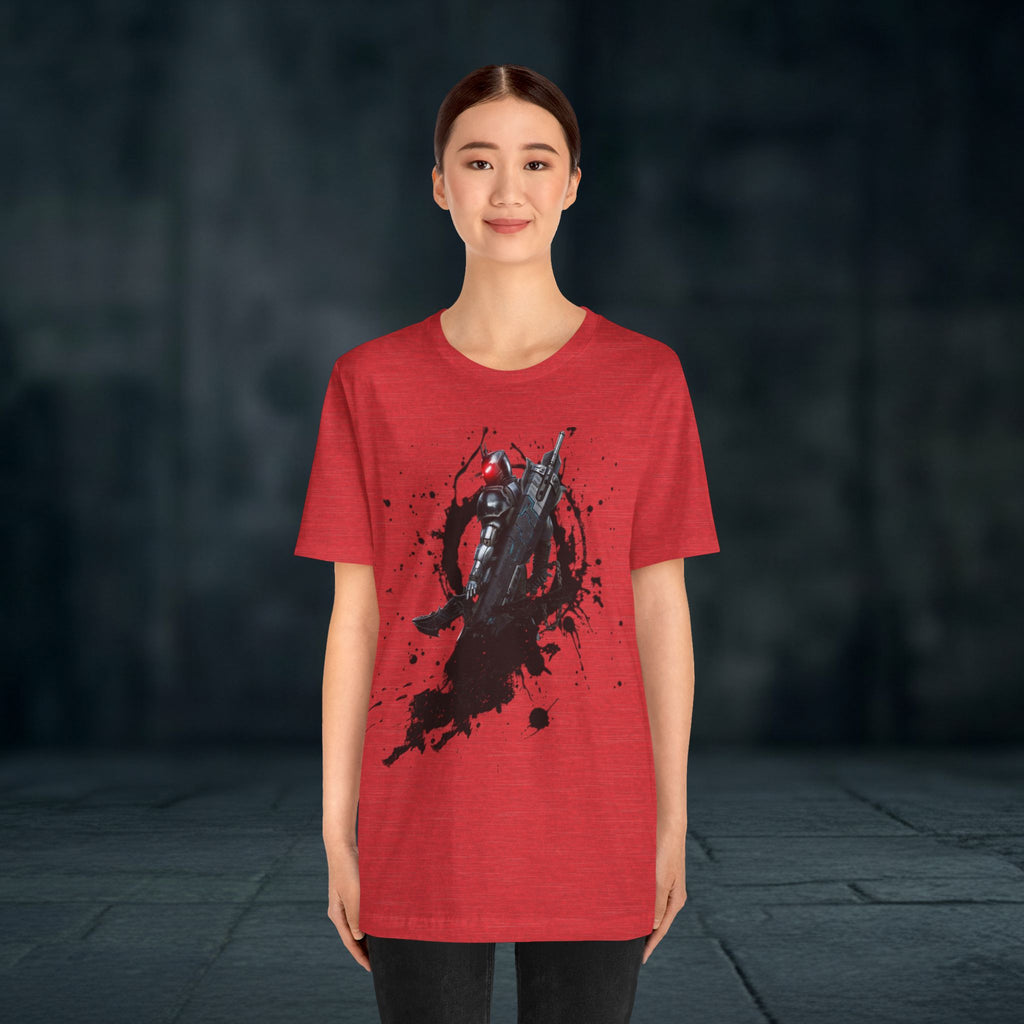Splatter Noir Rifle Tee — Graphic Military Weapon Shirt