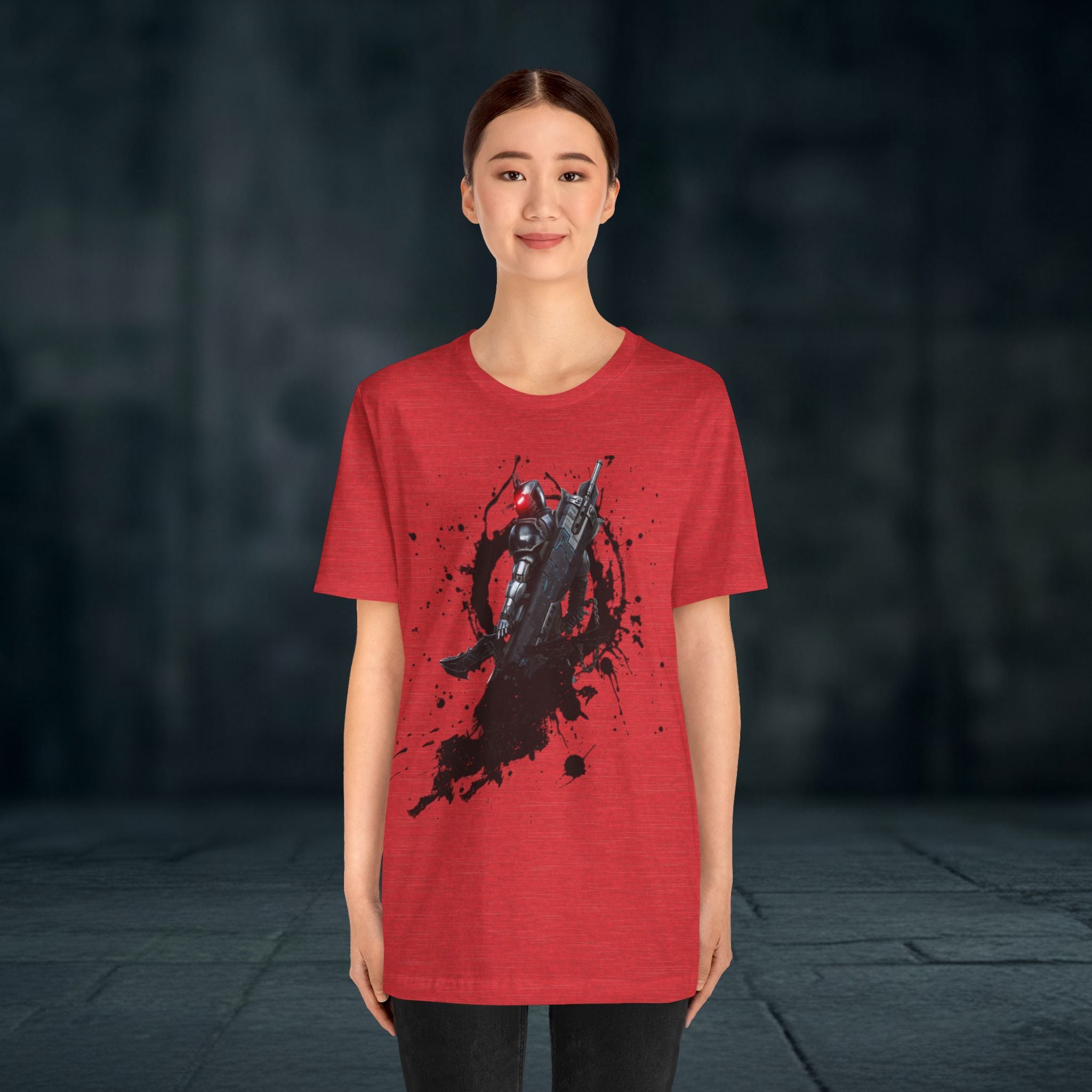 Splatter Noir Rifle Tee — Graphic Military Weapon Shirt