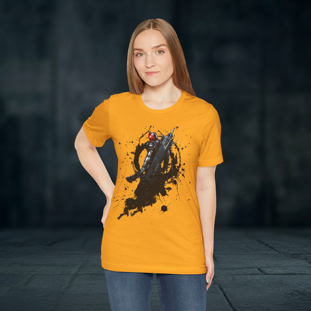 Splatter Noir Rifle Tee — Graphic Military Weapon Shirt