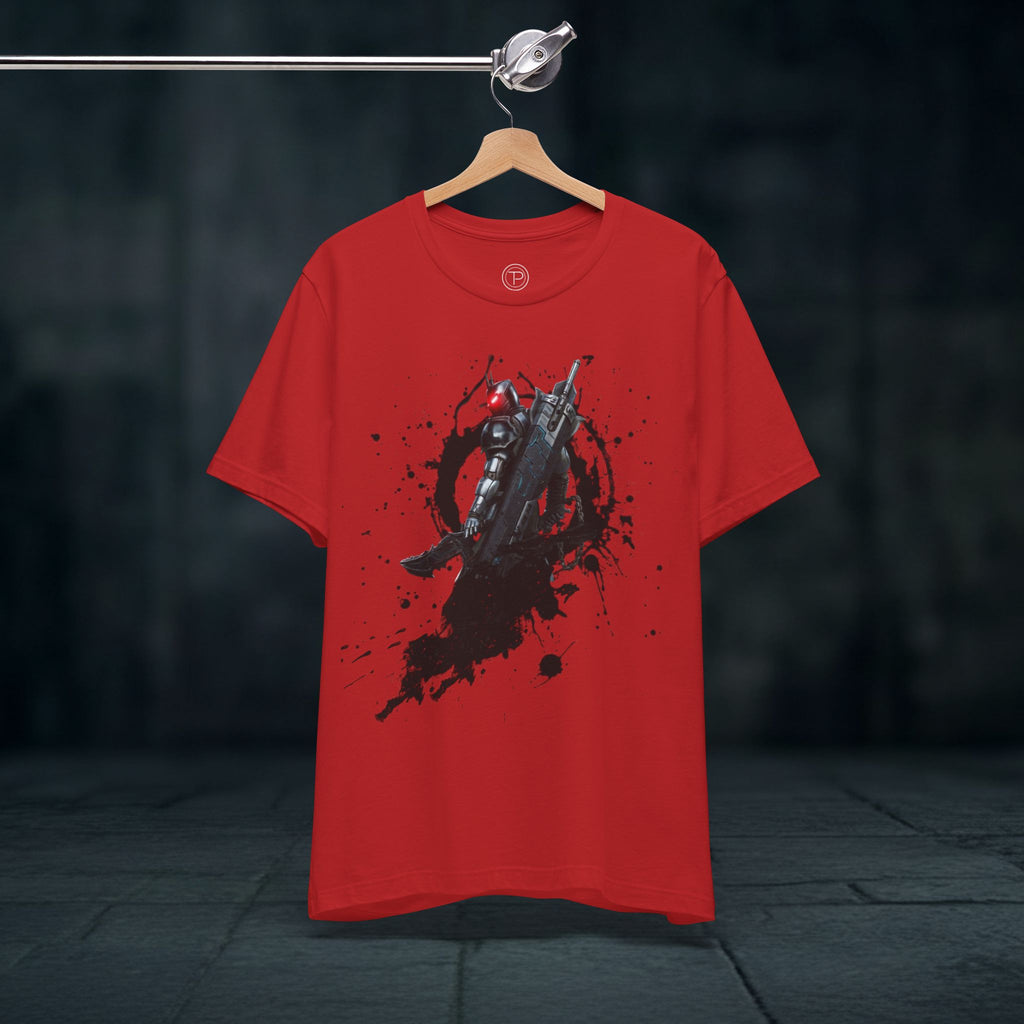Splatter Noir Rifle Tee — Graphic Military Weapon Shirt