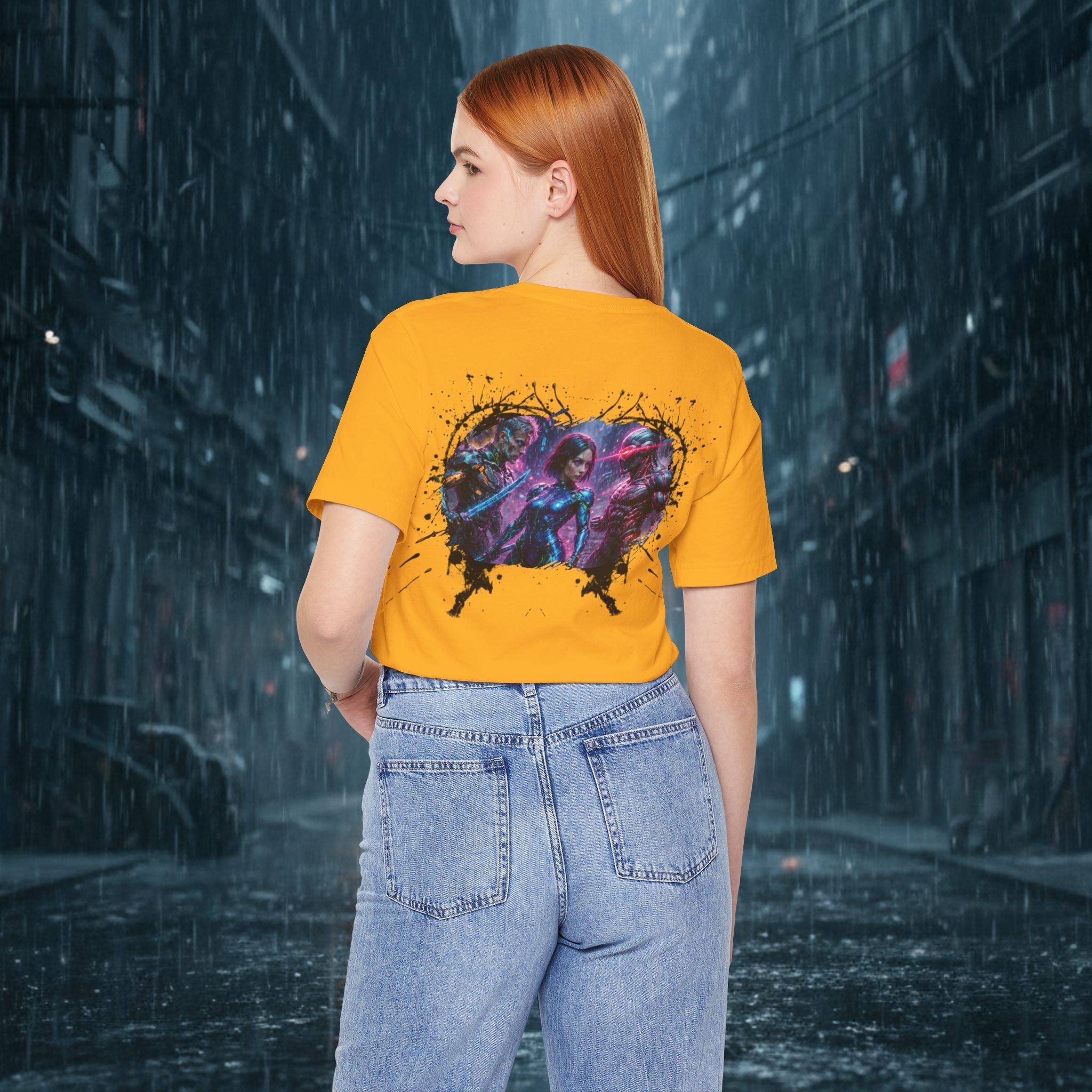 T-Shirt — "Big Family Reunion" Sci‑Fi Character Heart Graphic Tee - Battle Suits
