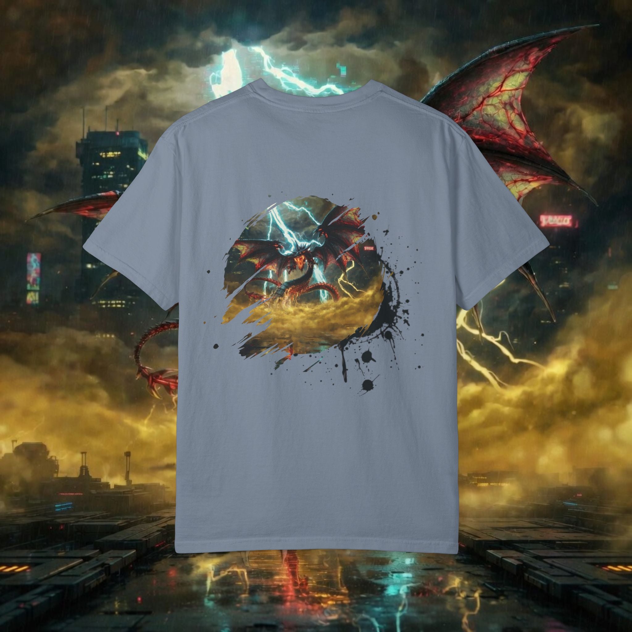 God of the Heavens T-Shirt — Mythic Storm Graphic Tee - slifer the sky dragon
