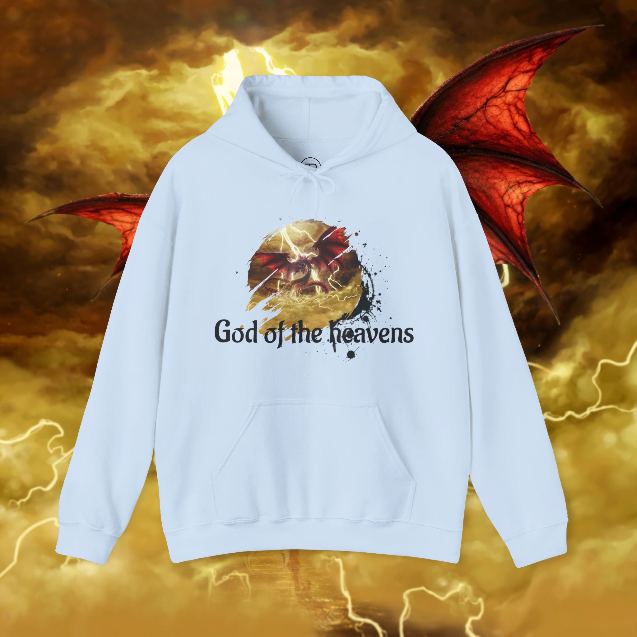 Hoodie — "God of the Heavens" Mythic Lightning Graphic Hoodie - slifer the sky dragon