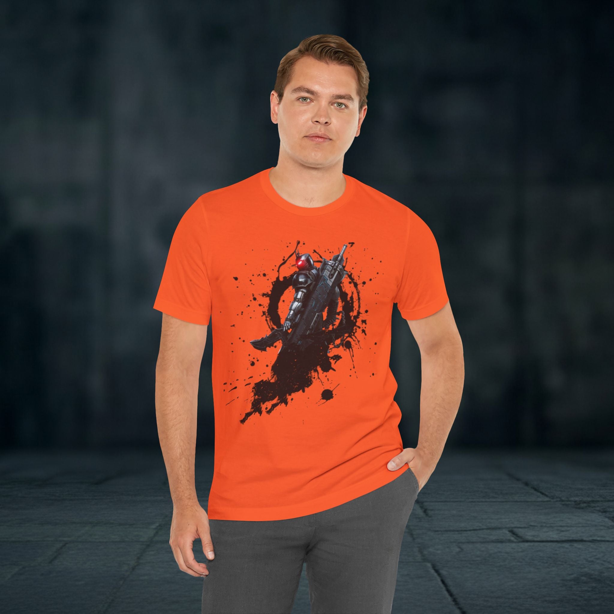 Splatter Noir Rifle Tee — Graphic Military Weapon Shirt