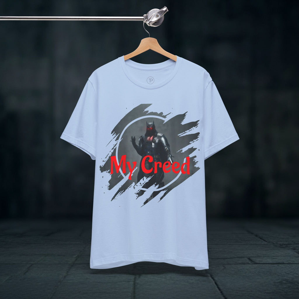 My Creed Graphic Tee — Dark Knight Sci‑Fi Illustration T‑Shirt