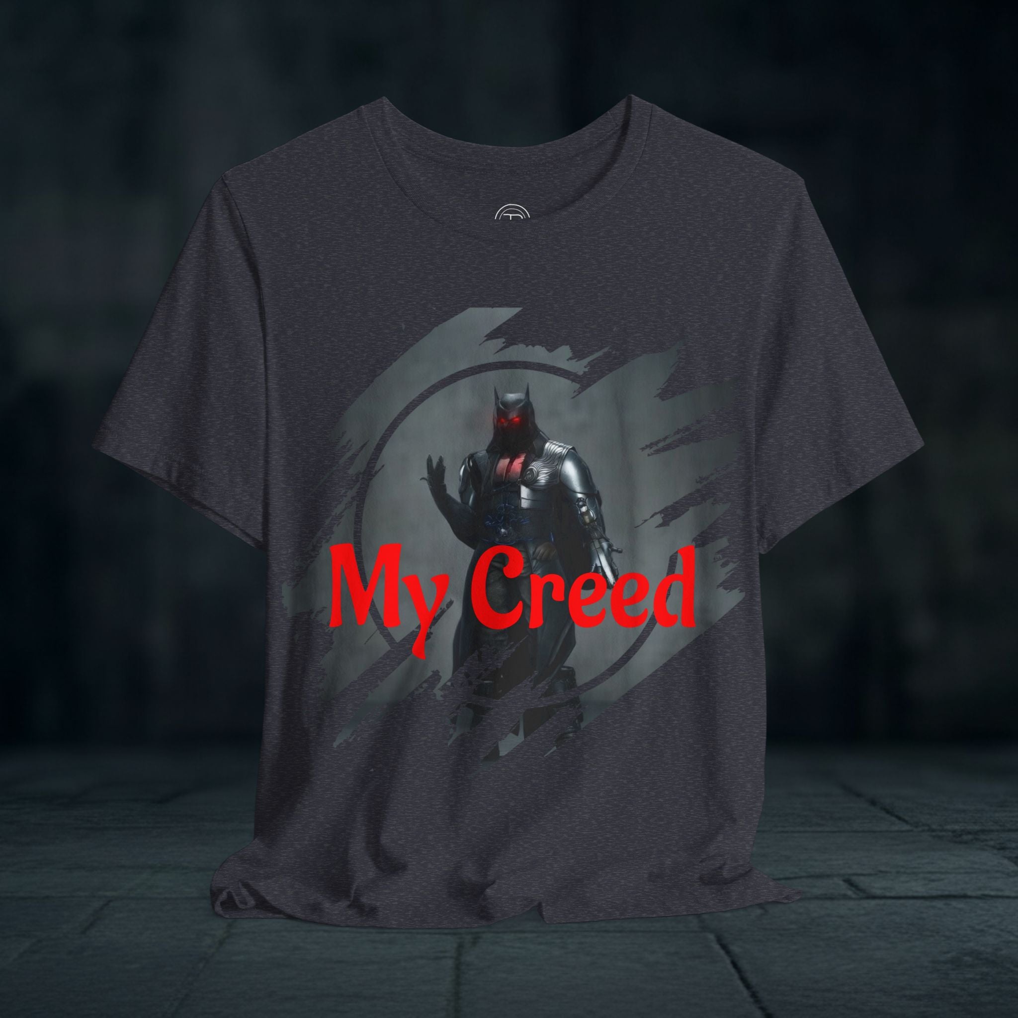 My Creed Graphic Tee — Dark Knight Sci‑Fi Illustration T‑Shirt