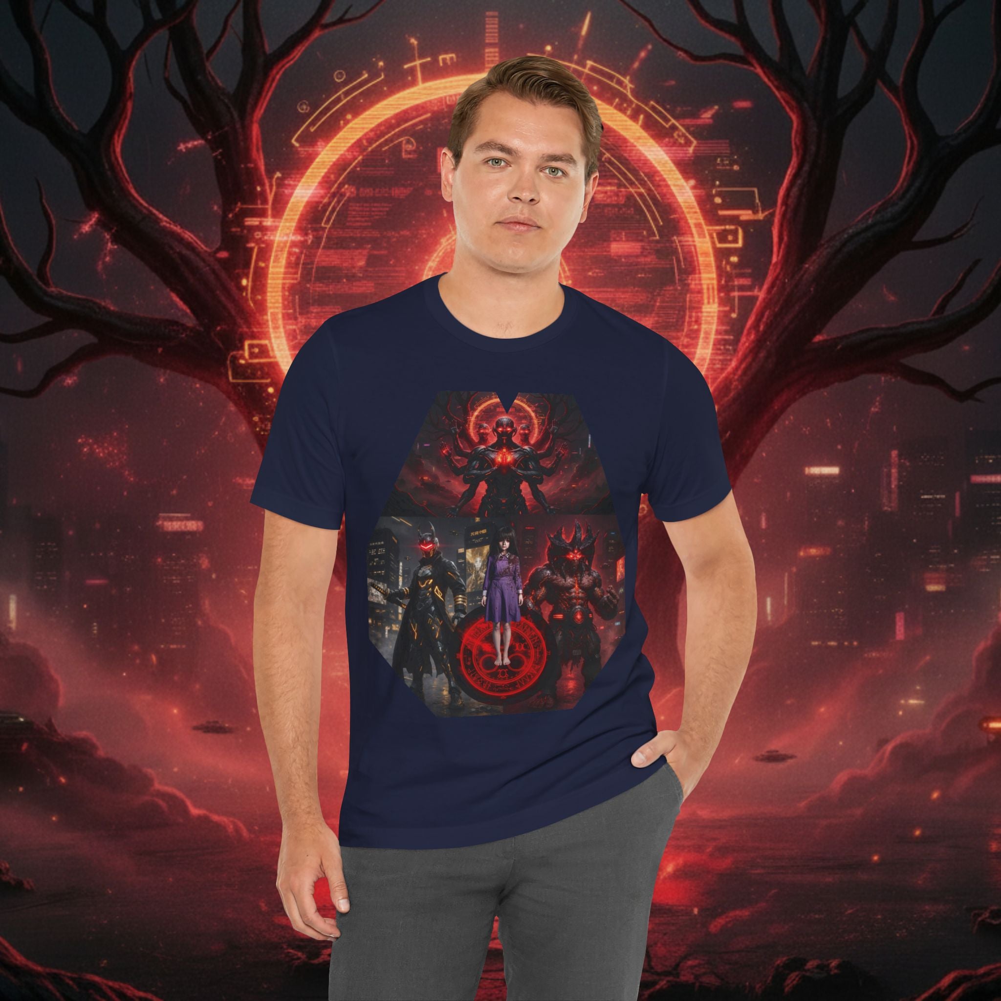 Superhero Squad Graphic Tee — Dark Red Mystic Design