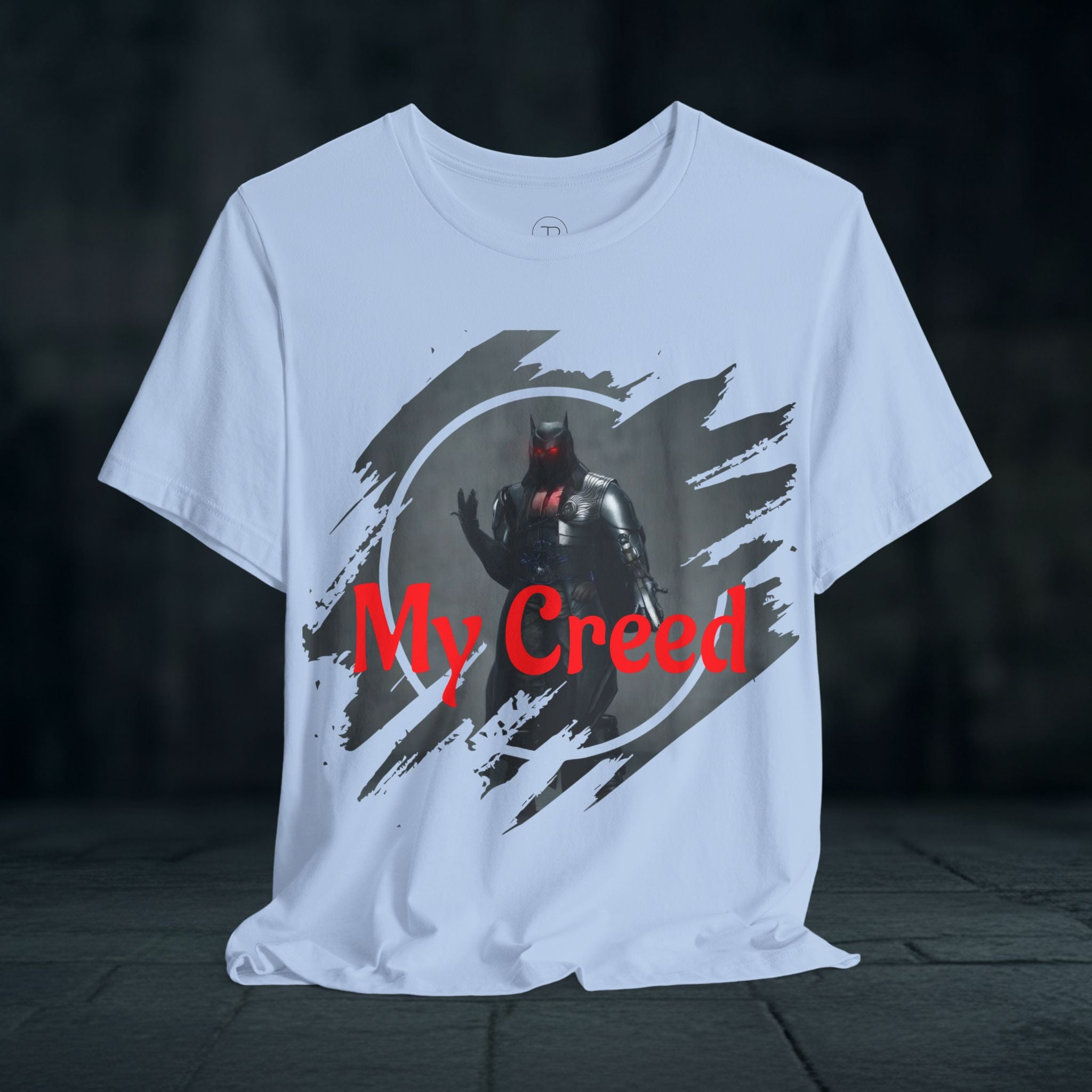 My Creed Graphic Tee — Dark Knight Sci‑Fi Illustration T‑Shirt