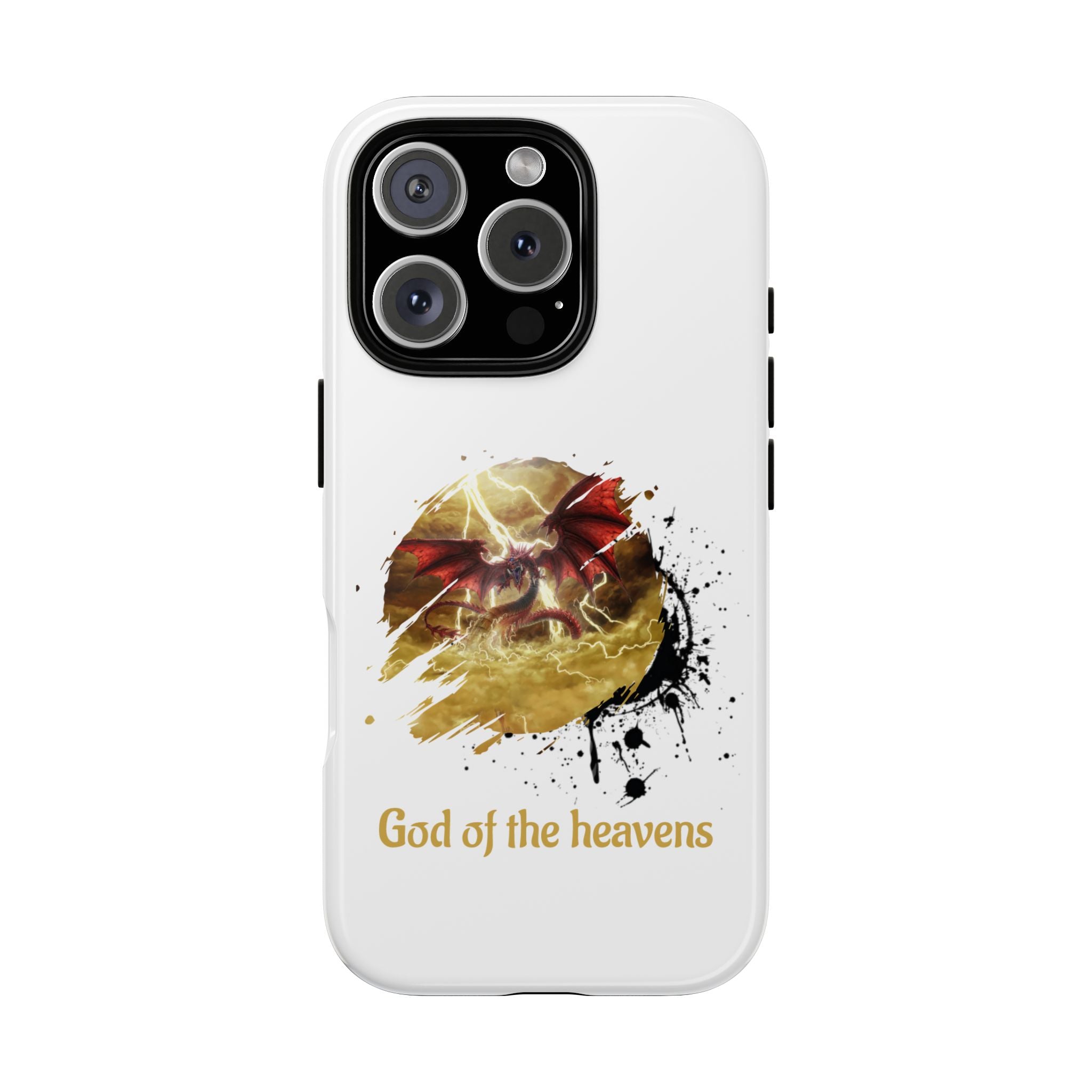 Gold Dragon Phone Case — Tough Protective Phone Case with Lightning Brush Art - slifer the sky dragon