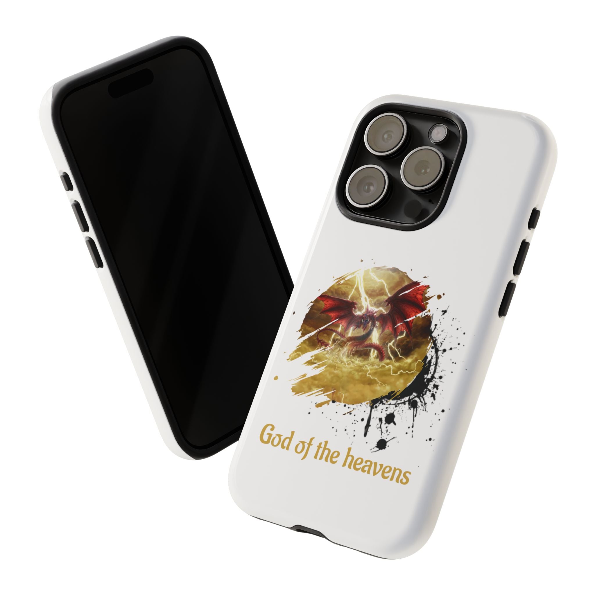 Gold Dragon Phone Case — Tough Protective Phone Case with Lightning Brush Art - slifer the sky dragon