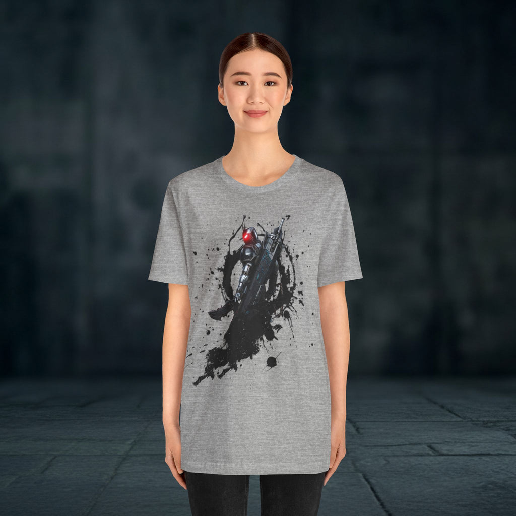 Splatter Noir Rifle Tee — Graphic Military Weapon Shirt