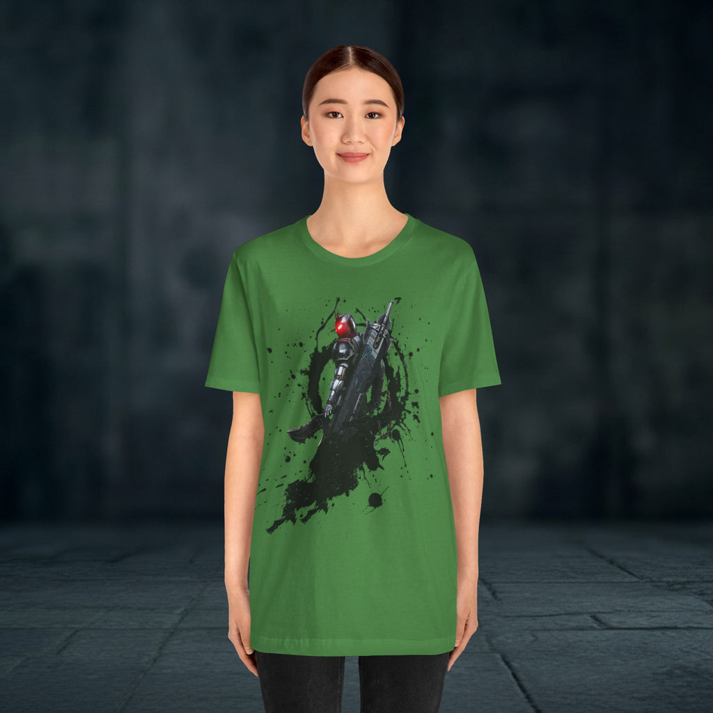 Splatter Noir Rifle Tee — Graphic Military Weapon Shirt