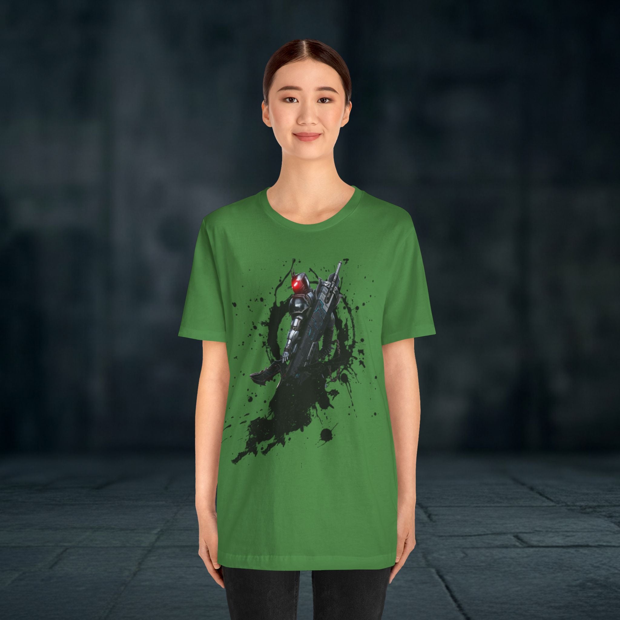 Splatter Noir Rifle Tee — Graphic Military Weapon Shirt