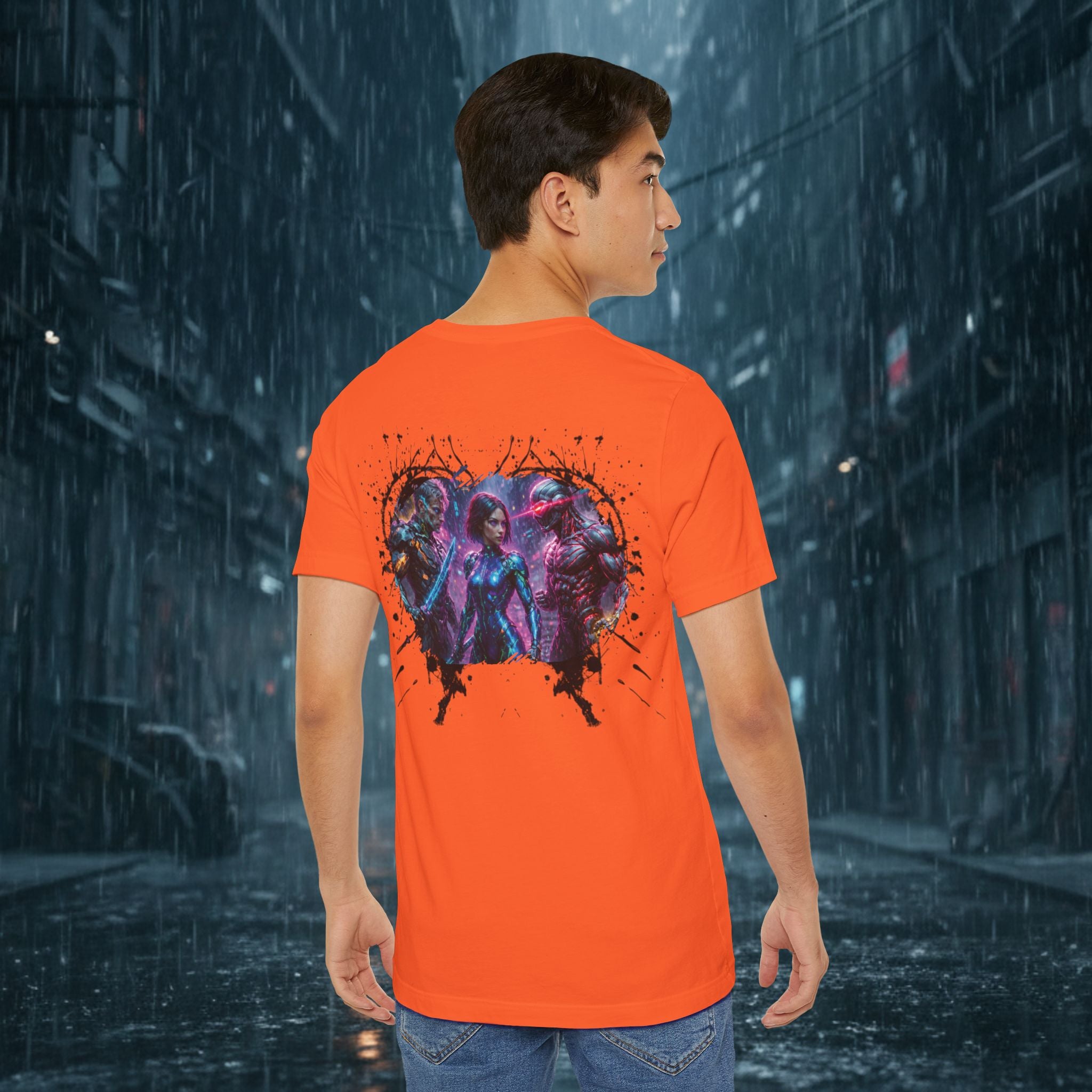 T-Shirt — "Big Family Reunion" Sci‑Fi Character Heart Graphic Tee - Battle Suits