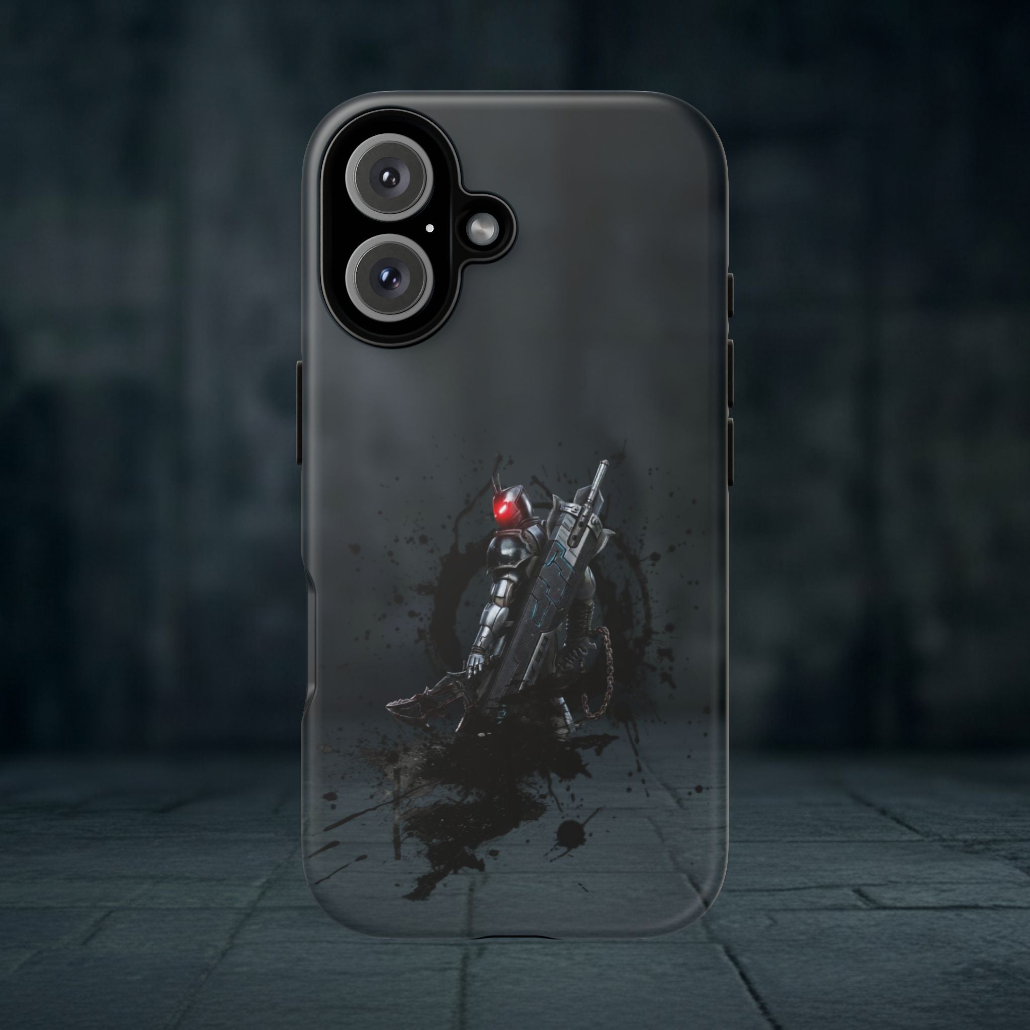 Tough Cases: Dark Cyber Soldier Phone Case — Rugged Sci‑Fi Armor Design