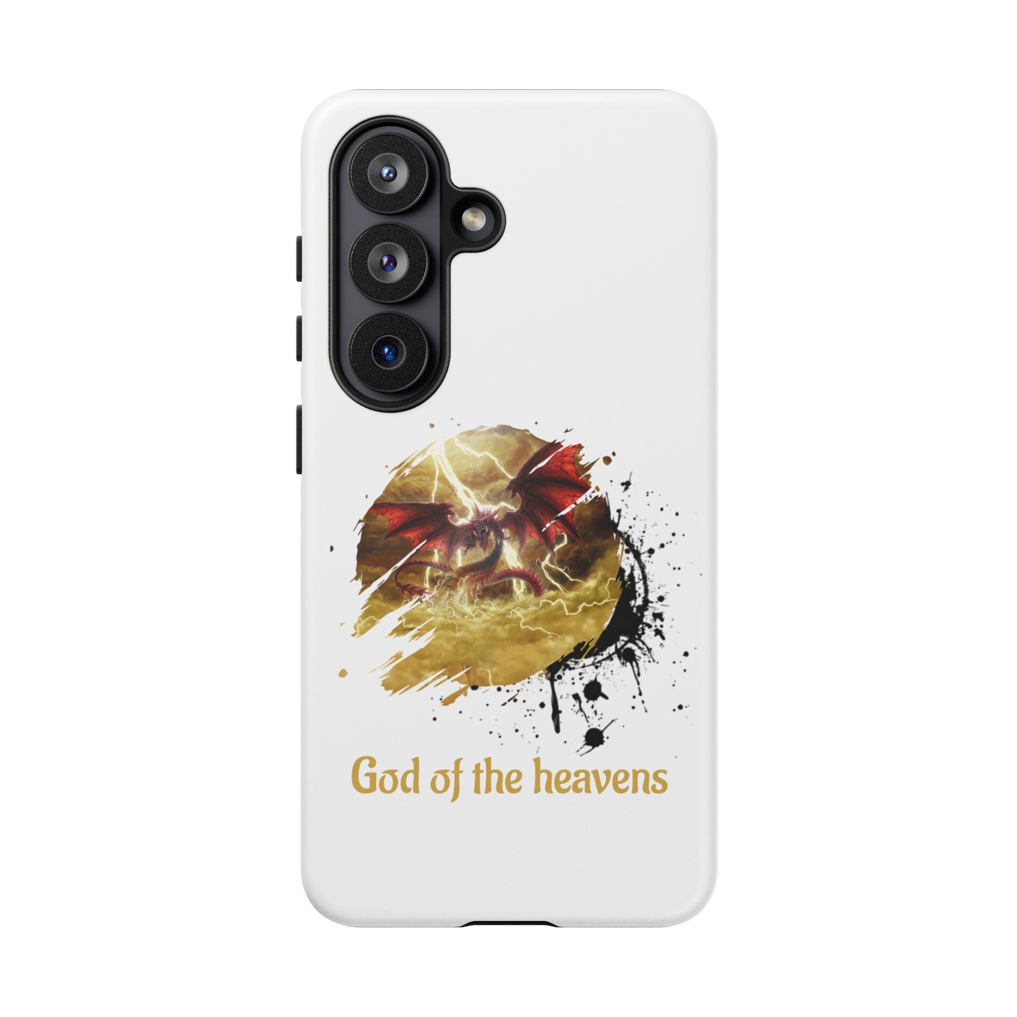 Gold Dragon Phone Case — Tough Protective Phone Case with Lightning Brush Art - slifer the sky dragon