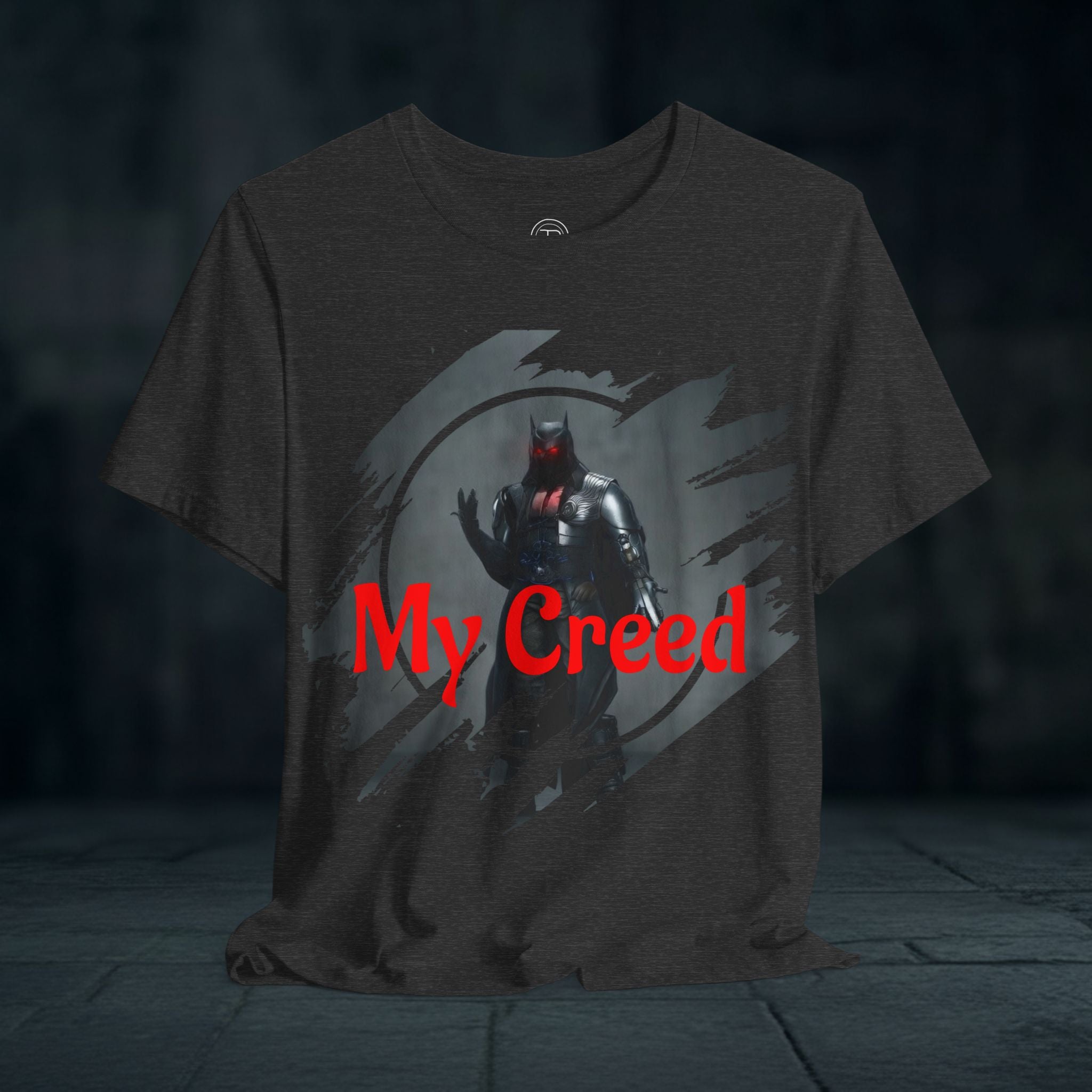 My Creed Graphic Tee — Dark Knight Sci‑Fi Illustration T‑Shirt