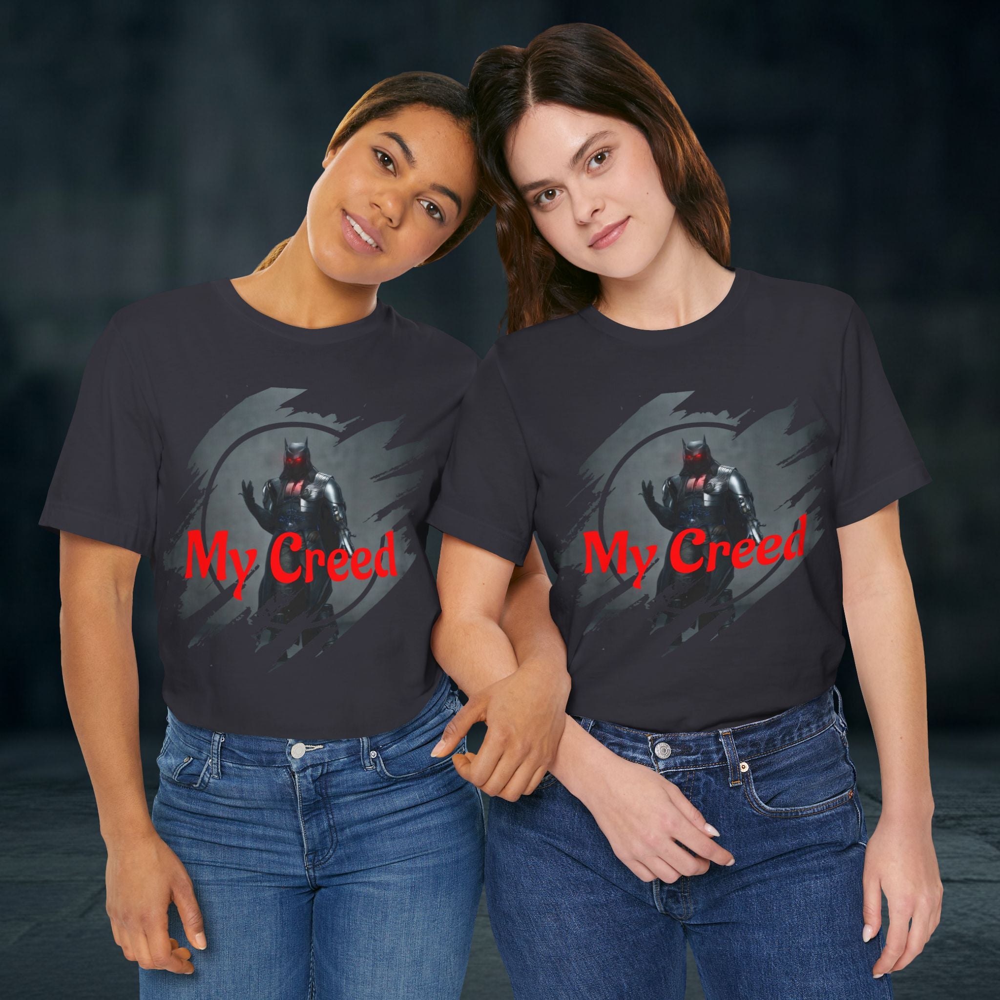 My Creed Graphic Tee — Dark Knight Sci‑Fi Illustration T‑Shirt