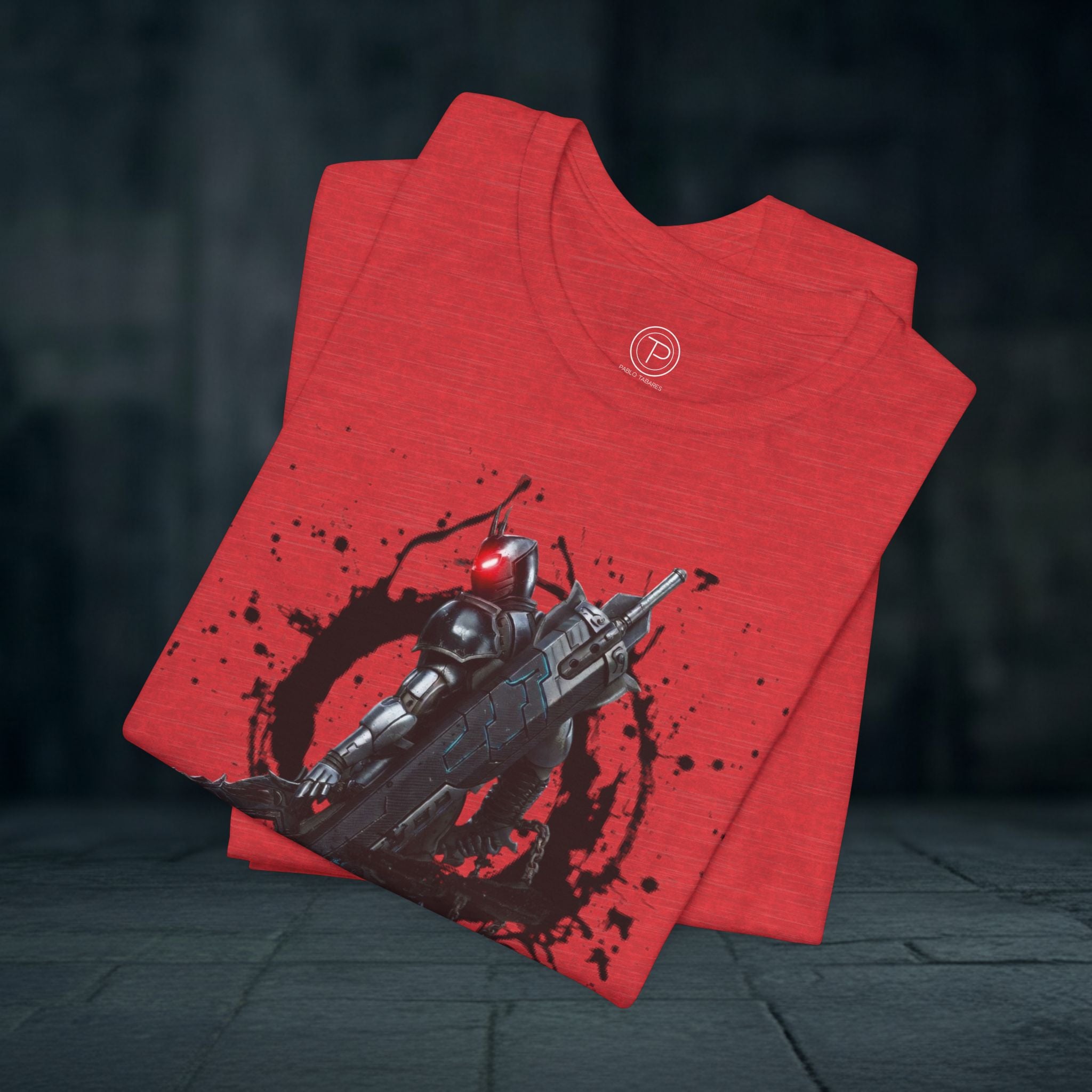 Splatter Noir Rifle Tee — Graphic Military Weapon Shirt