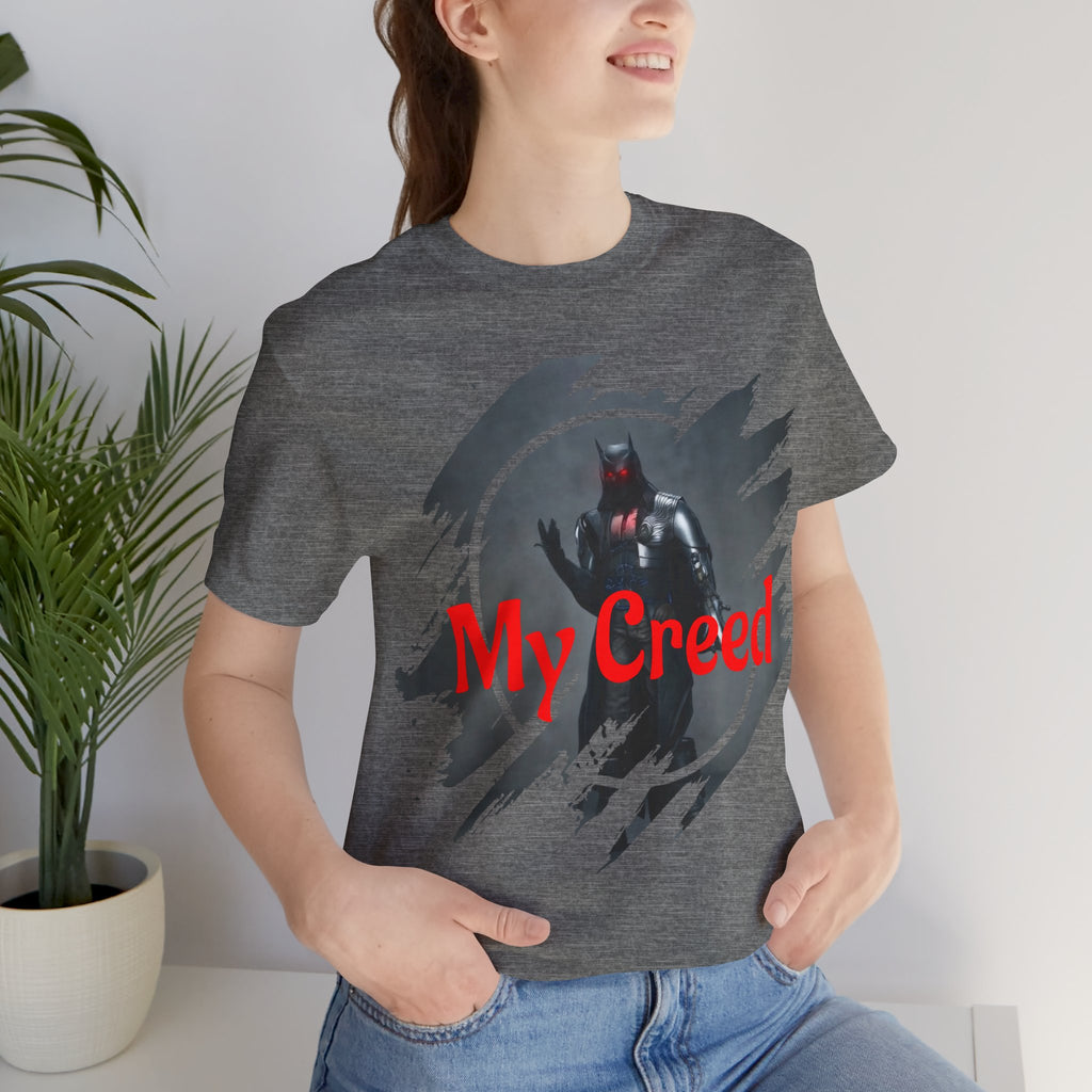 My Creed Graphic Tee — Dark Knight Sci‑Fi Illustration T‑Shirt