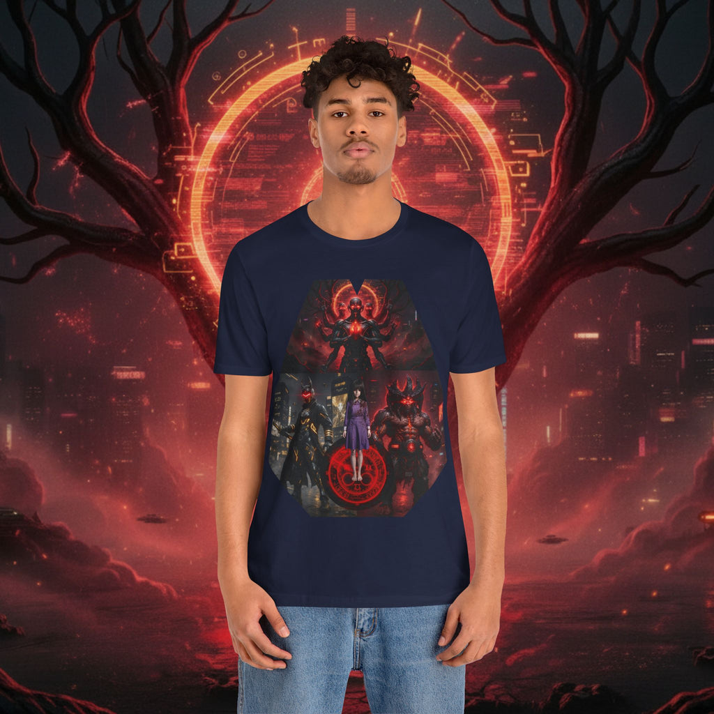 Superhero Squad Graphic Tee — Dark Red Mystic Design