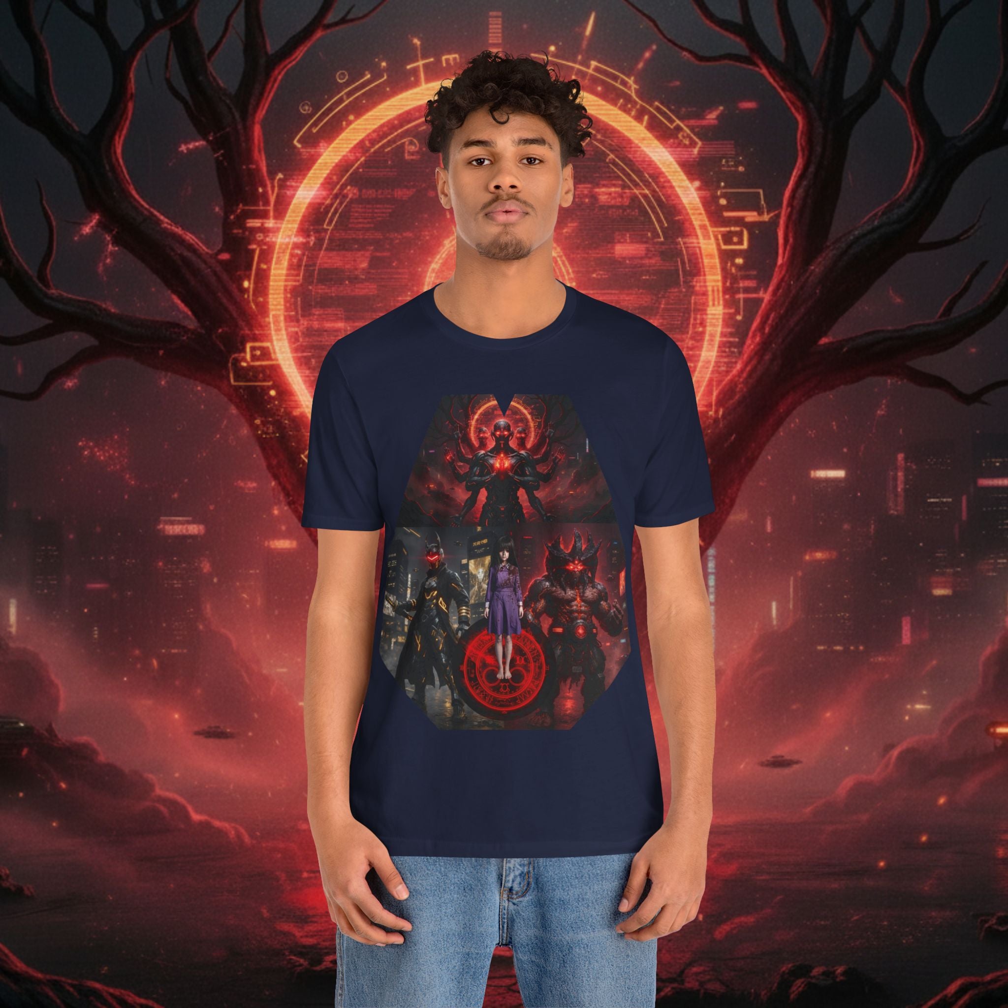Superhero Squad Graphic Tee — Dark Red Mystic Design