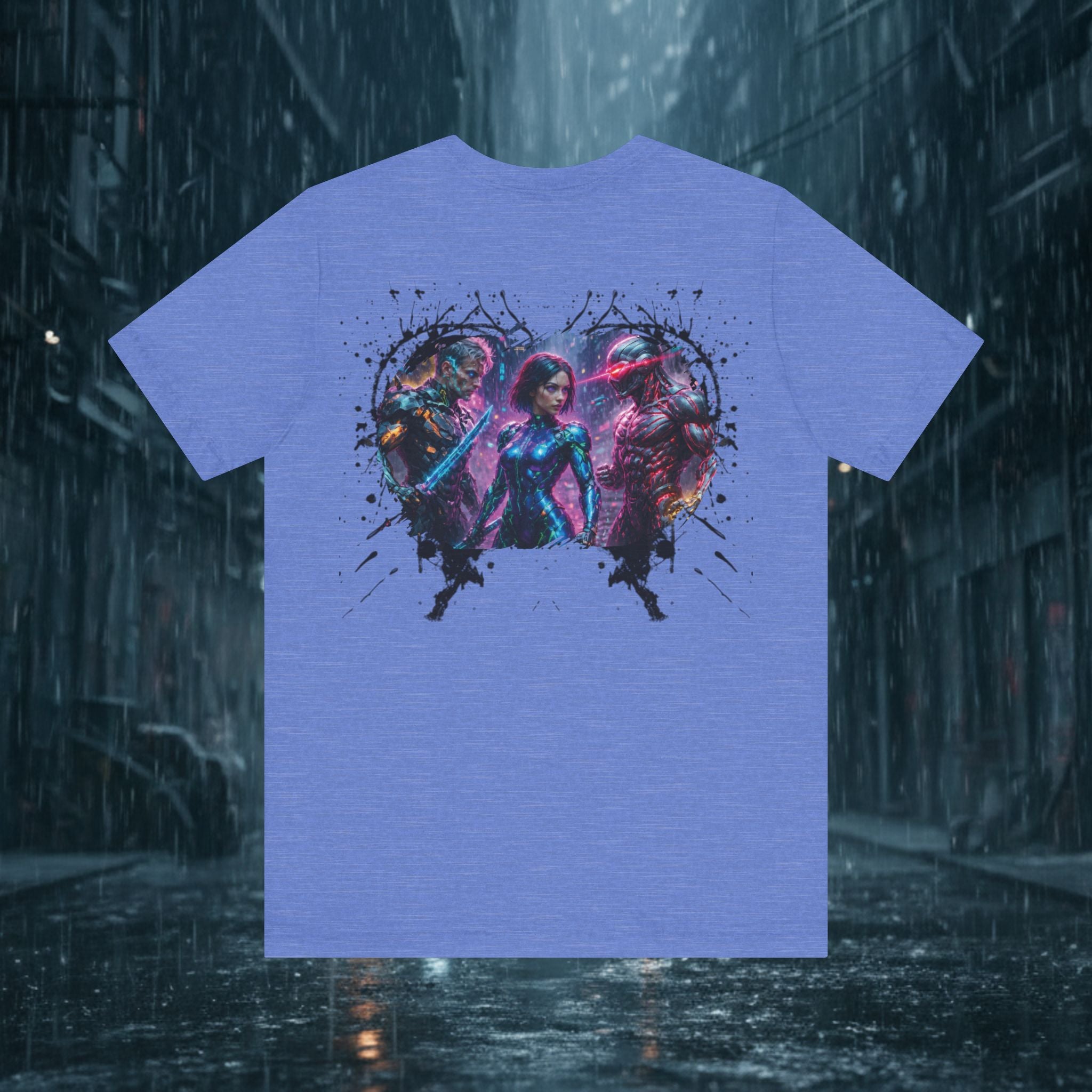 T-Shirt — "Big Family Reunion" Sci‑Fi Character Heart Graphic Tee - Battle Suits