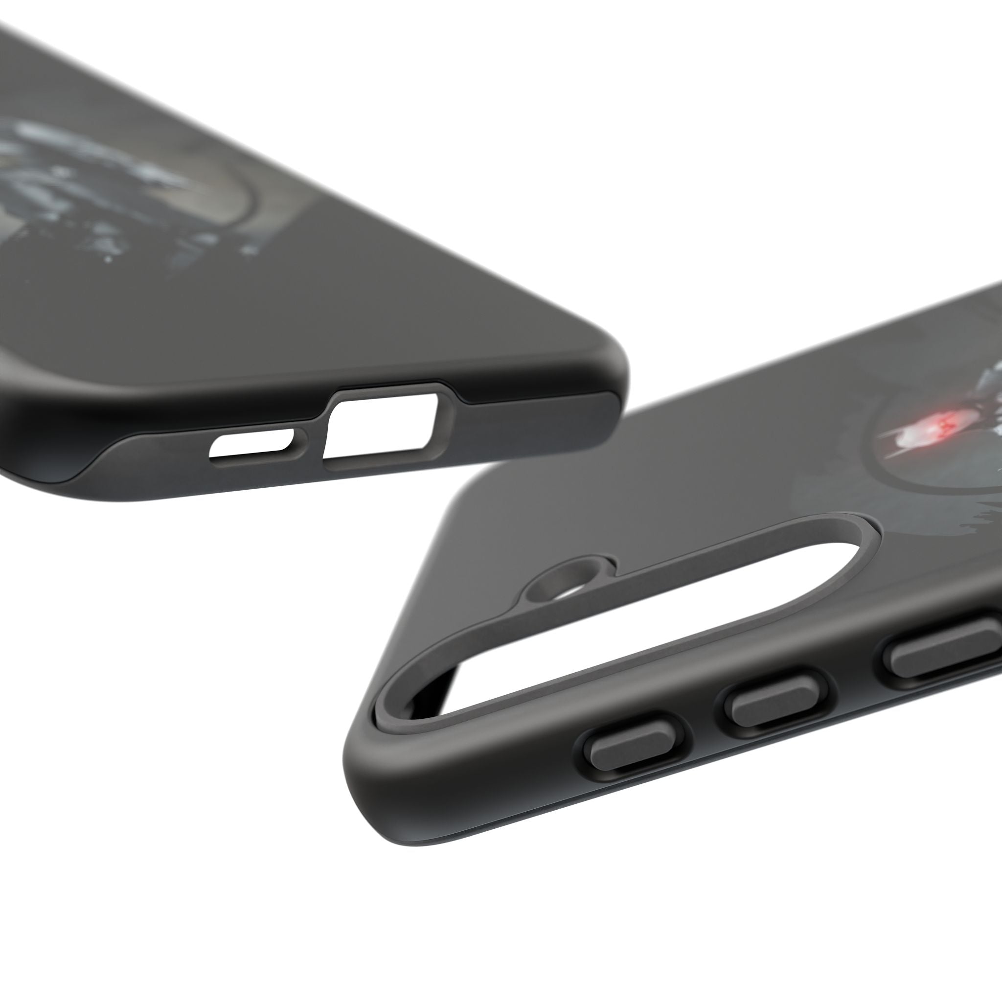 Galaxy Warrior Tough Phone Case — Dark Sci‑Fi Armor with Red Helm