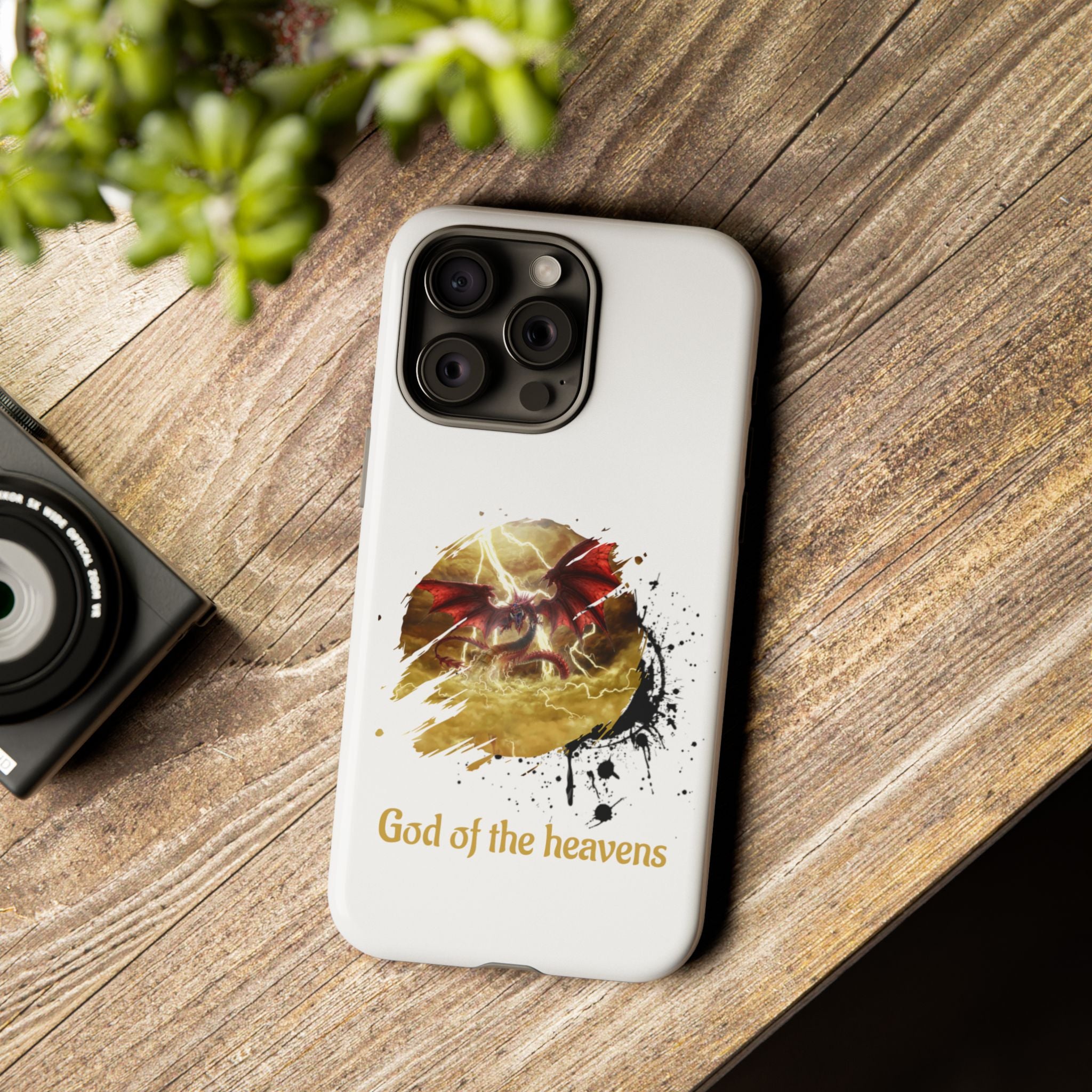 Gold Dragon Phone Case — Tough Protective Phone Case with Lightning Brush Art - slifer the sky dragon