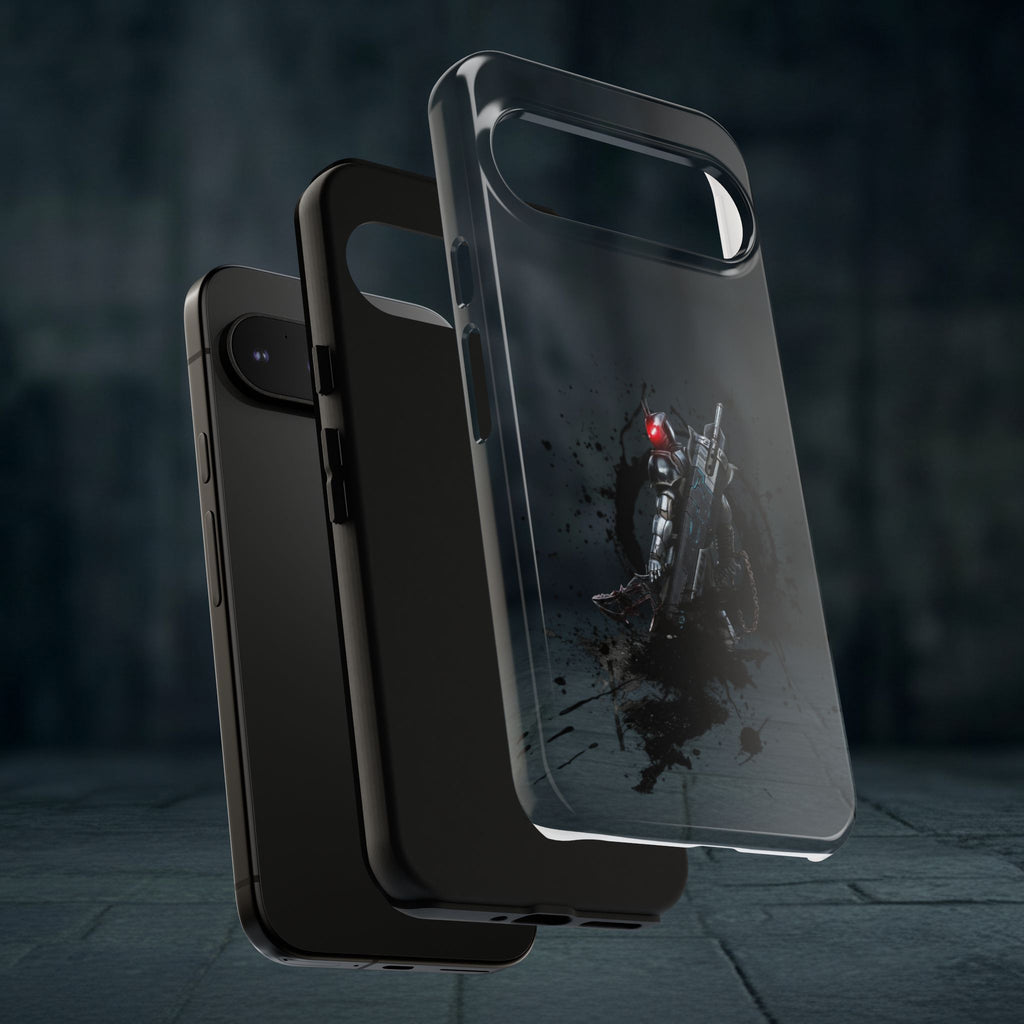 Tough Cases: Dark Cyber Soldier Phone Case — Rugged Sci‑Fi Armor Design