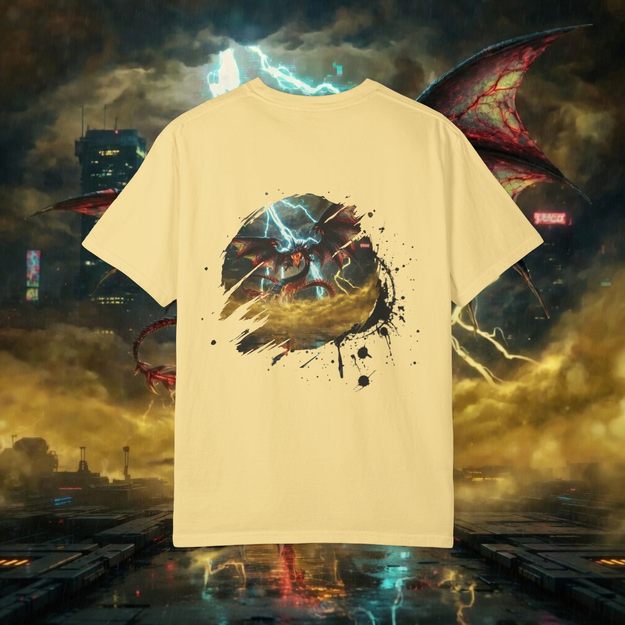 God of the Heavens T-Shirt — Mythic Storm Graphic Tee - slifer the sky dragon