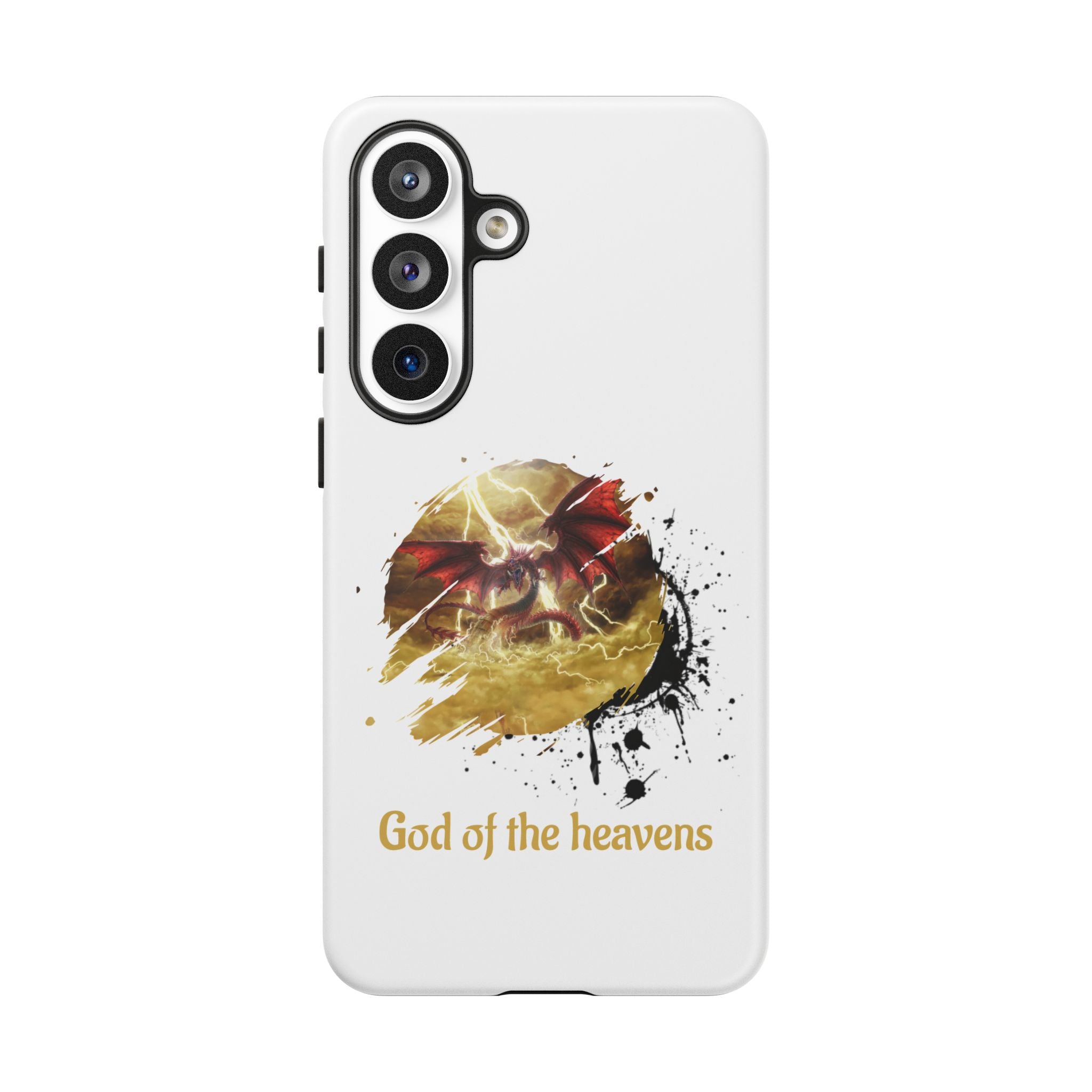 Gold Dragon Phone Case — Tough Protective Phone Case with Lightning Brush Art - slifer the sky dragon