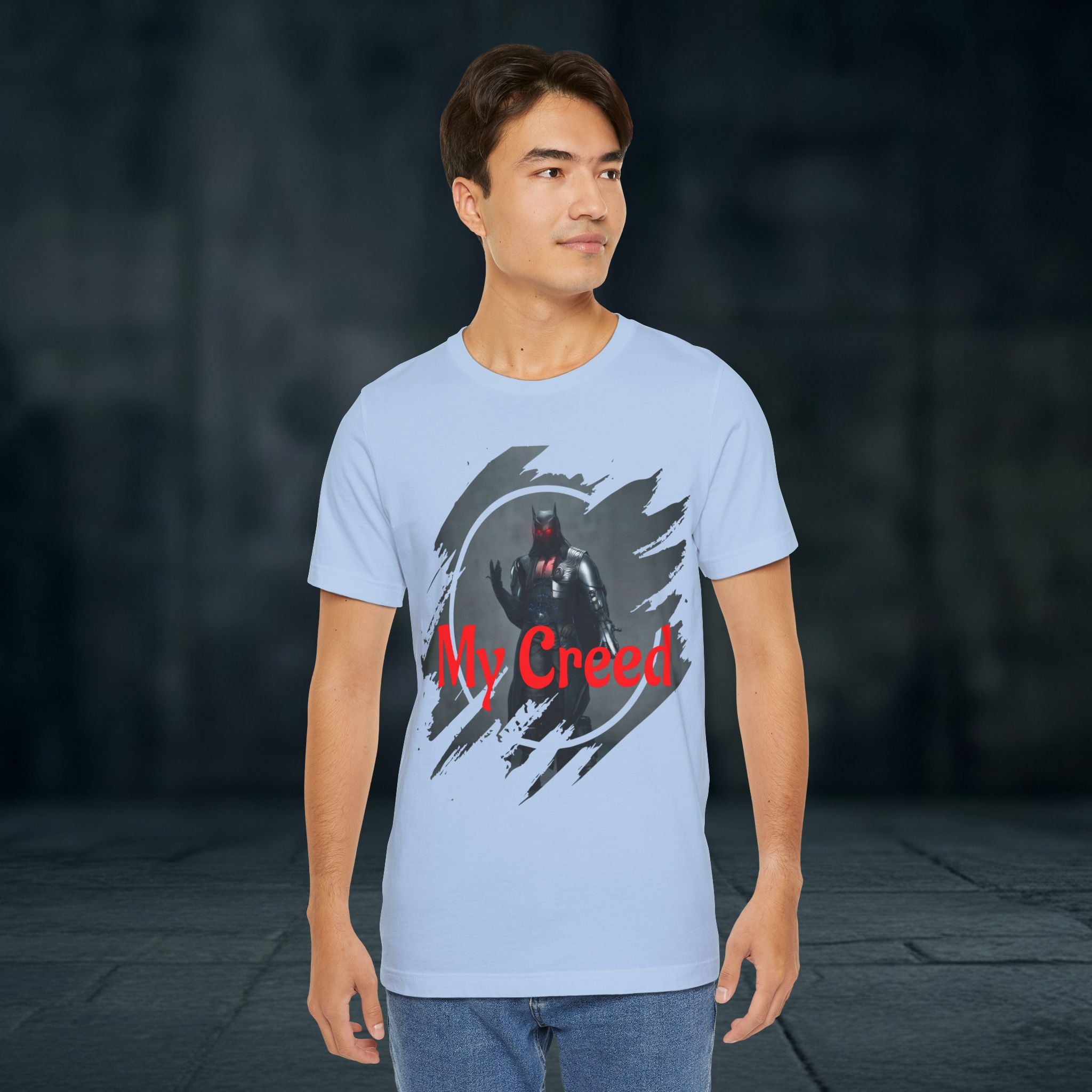 My Creed Graphic Tee — Dark Knight Sci‑Fi Illustration T‑Shirt