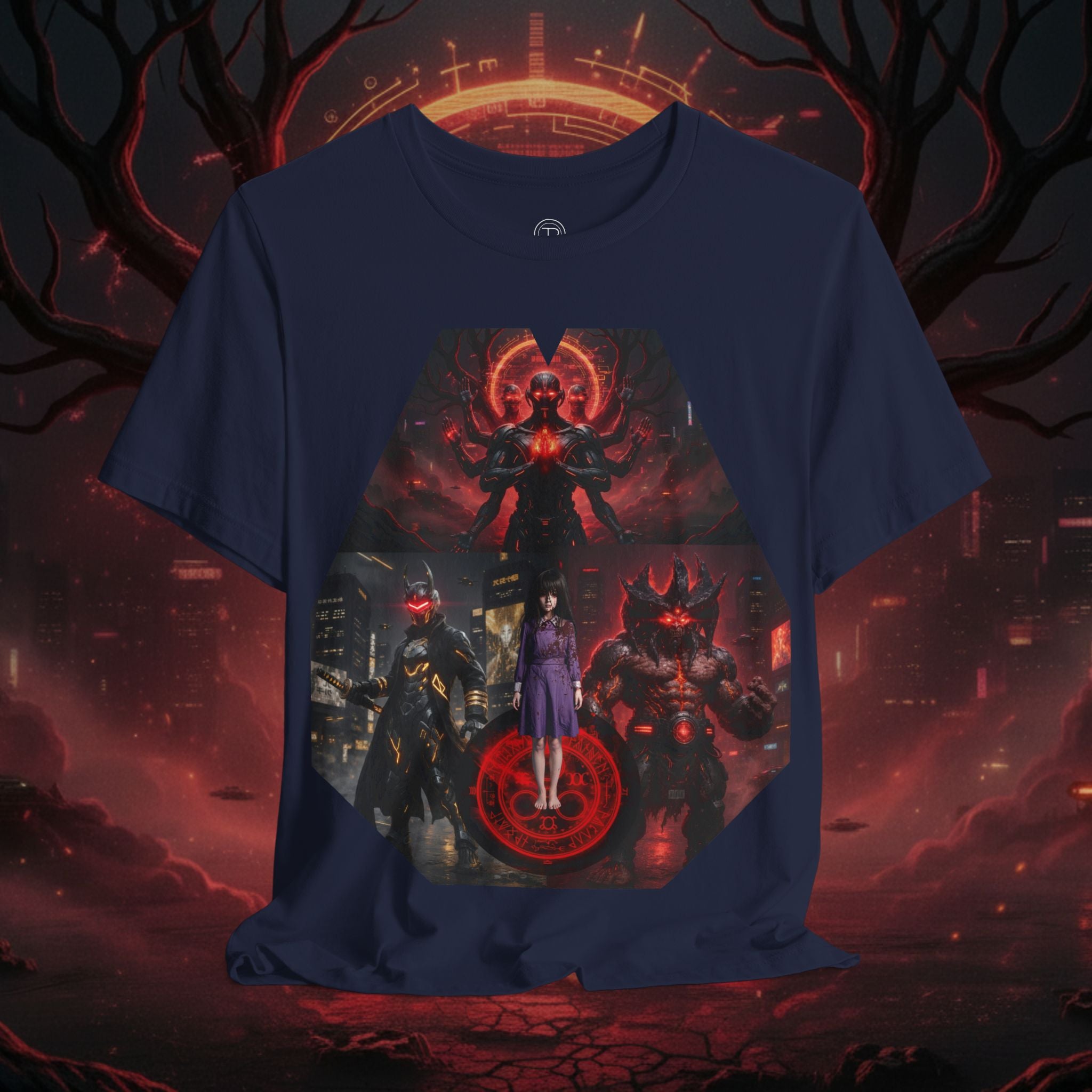 Superhero Squad Graphic Tee — Dark Red Mystic Design