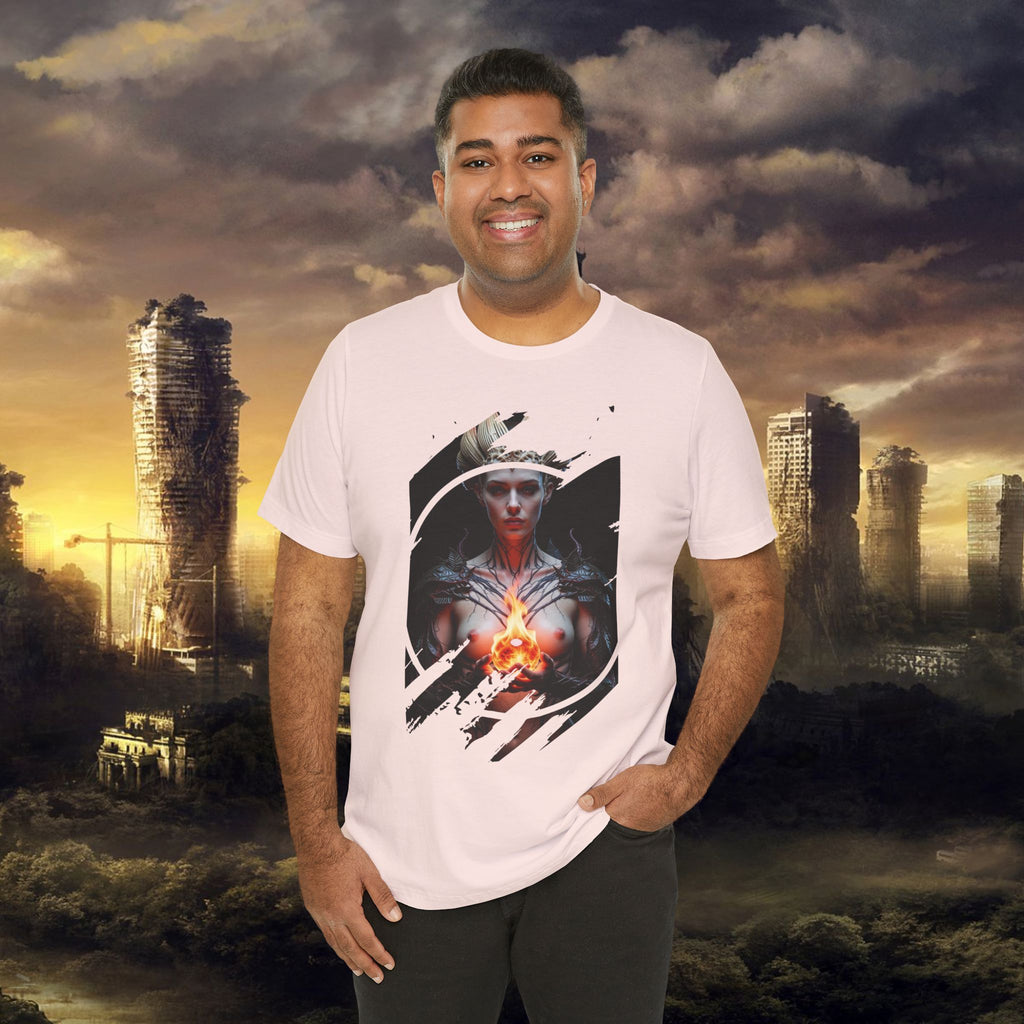 Dark Sorceress T‑Shirt — Fantasy Magic Witch Tee with Fiery Heart - Alexia Ashford