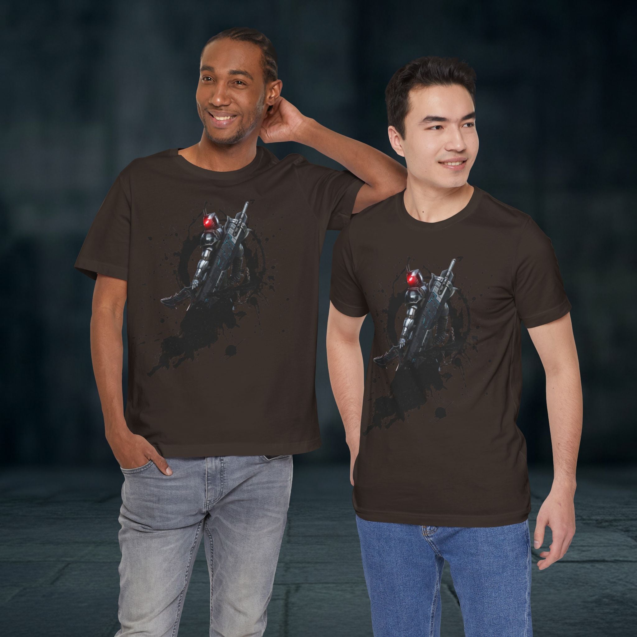 Splatter Noir Rifle Tee — Graphic Military Weapon Shirt