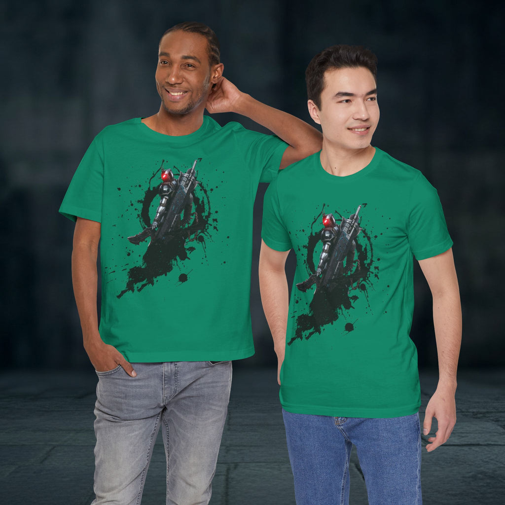 Splatter Noir Rifle Tee — Graphic Military Weapon Shirt