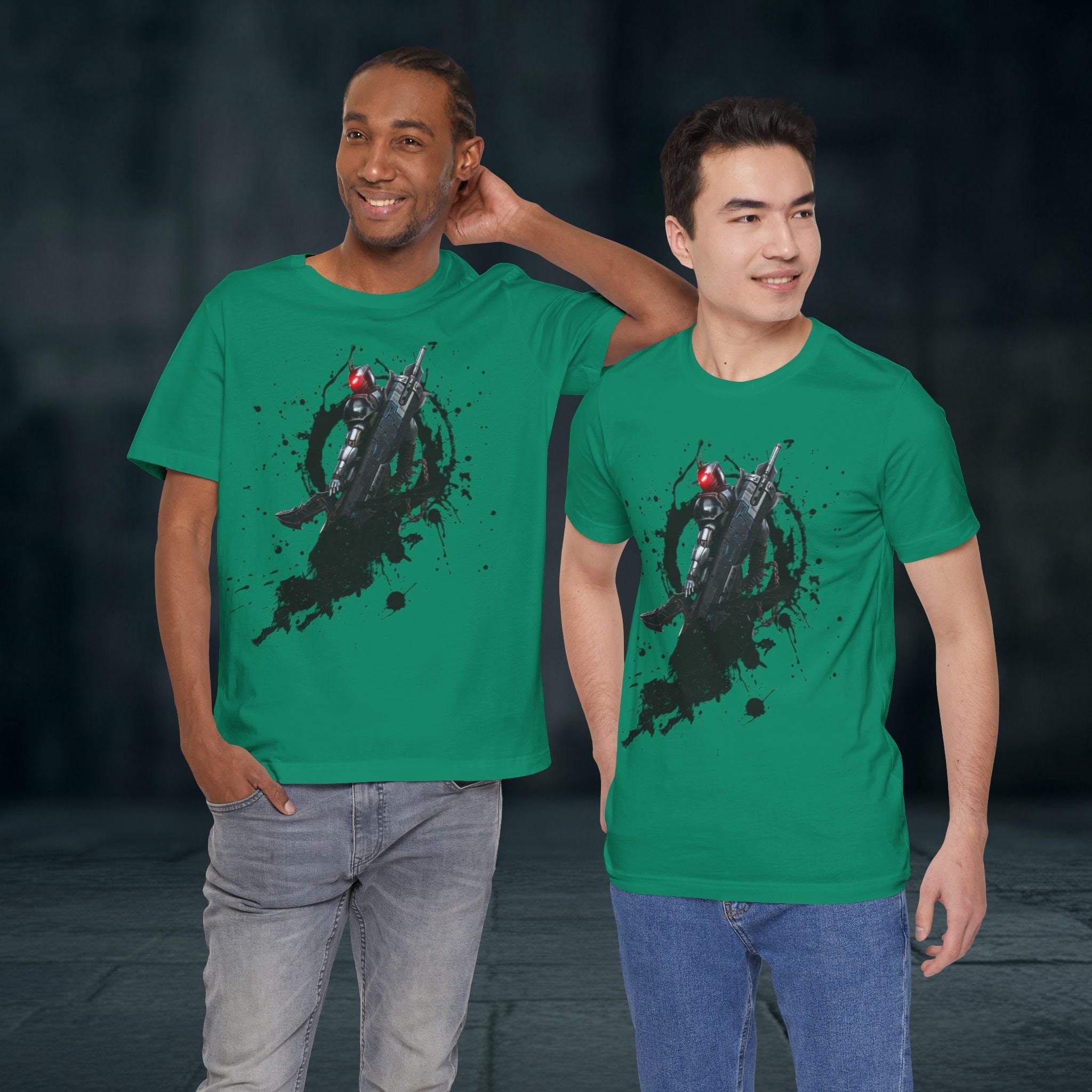 Splatter Noir Rifle Tee — Graphic Military Weapon Shirt