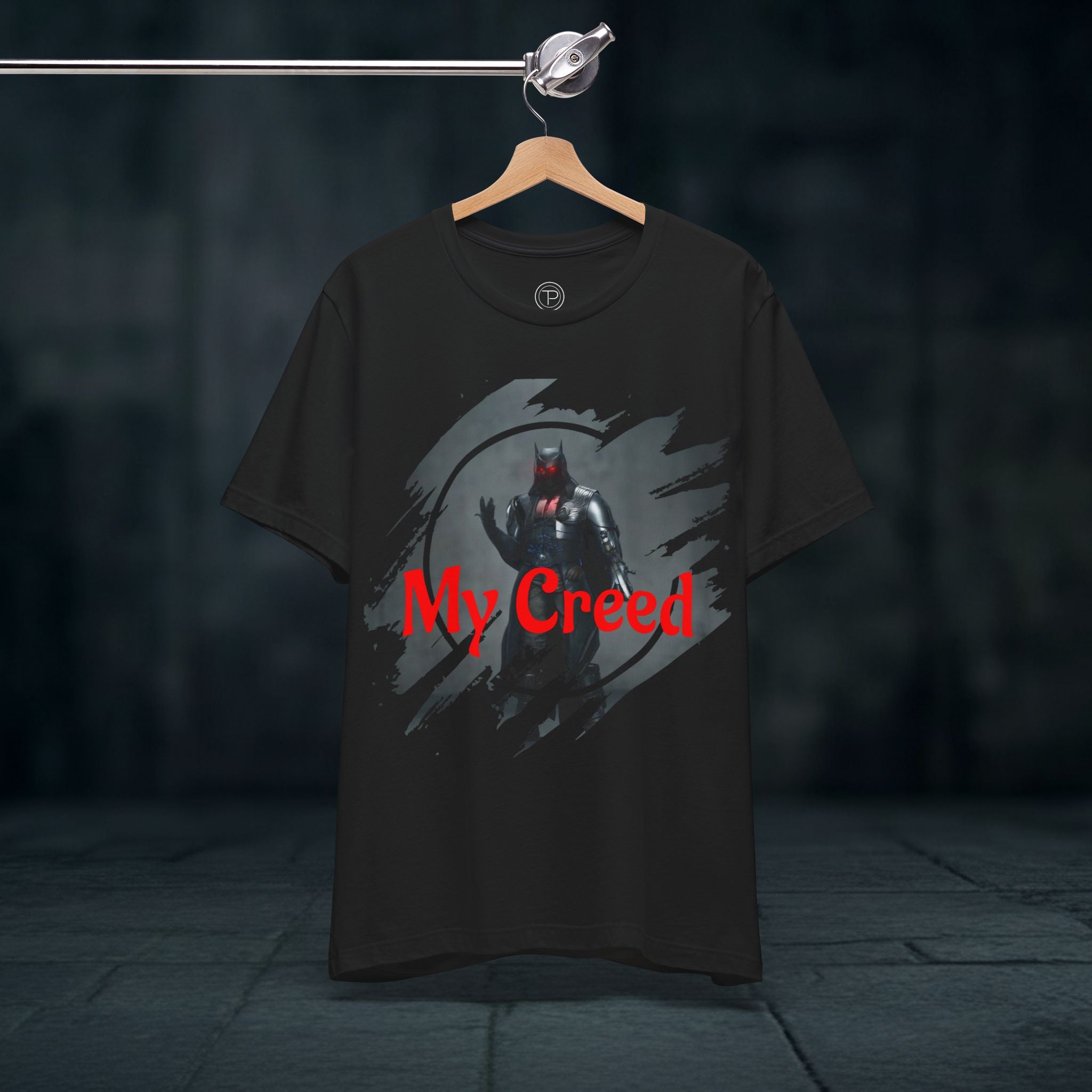 My Creed Graphic Tee — Dark Knight Sci‑Fi Illustration T‑Shirt