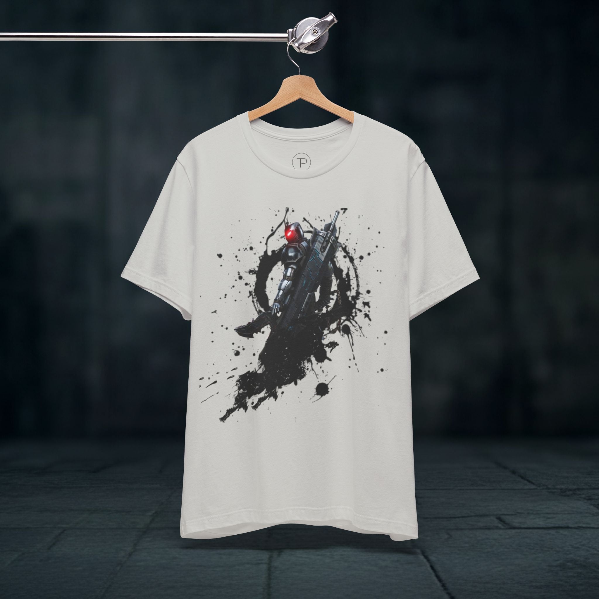 Splatter Noir Rifle Tee — Graphic Military Weapon Shirt