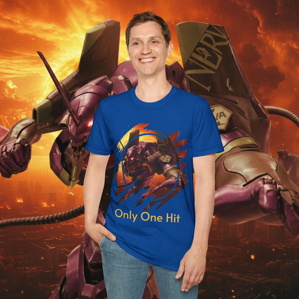 Only One Hit T-Shirt — Gamer Mech Battle Tee - EVA 1 - Neon Genesis Evangelion