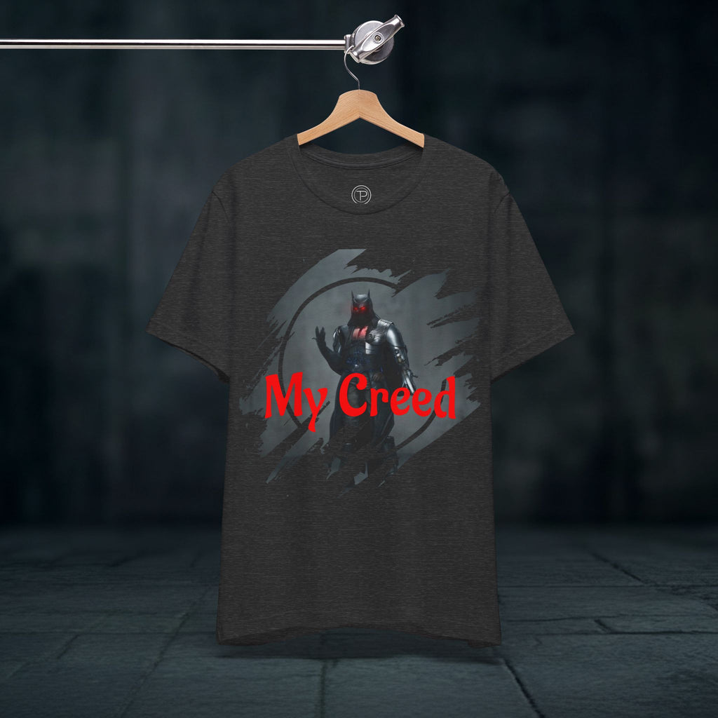 My Creed Graphic Tee — Dark Knight Sci‑Fi Illustration T‑Shirt